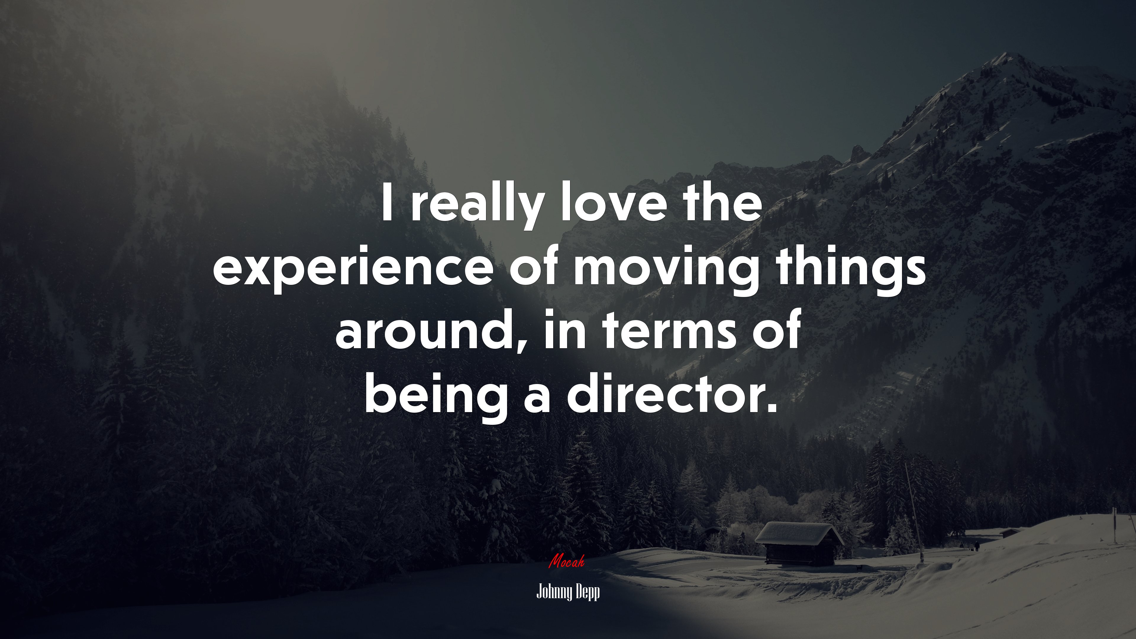 I really love the experience of moving things around, in terms of being a director. | Johnny Depp quote HD Wallpaper