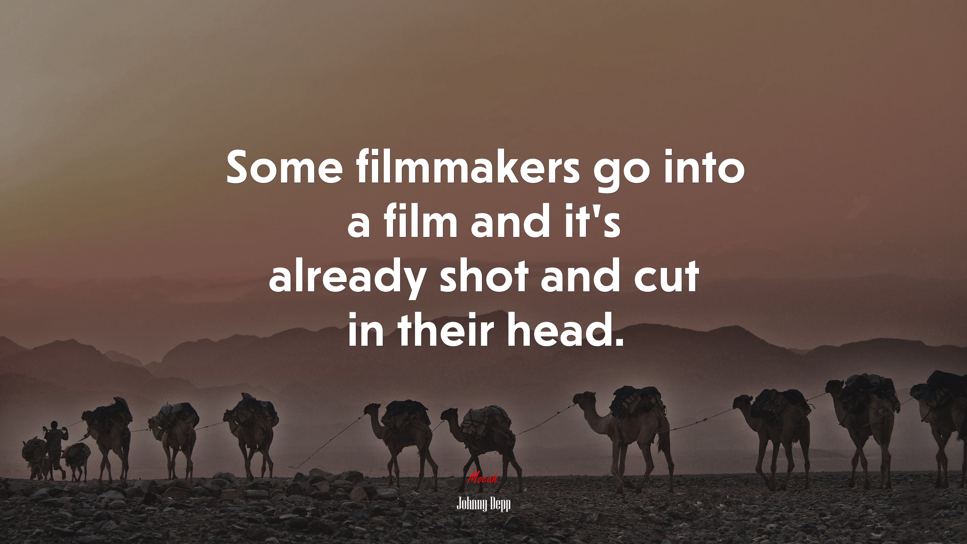 Some filmmakers go into a film and it’s already shot and cut in their head. | Johnny Depp quote HD Wallpaper