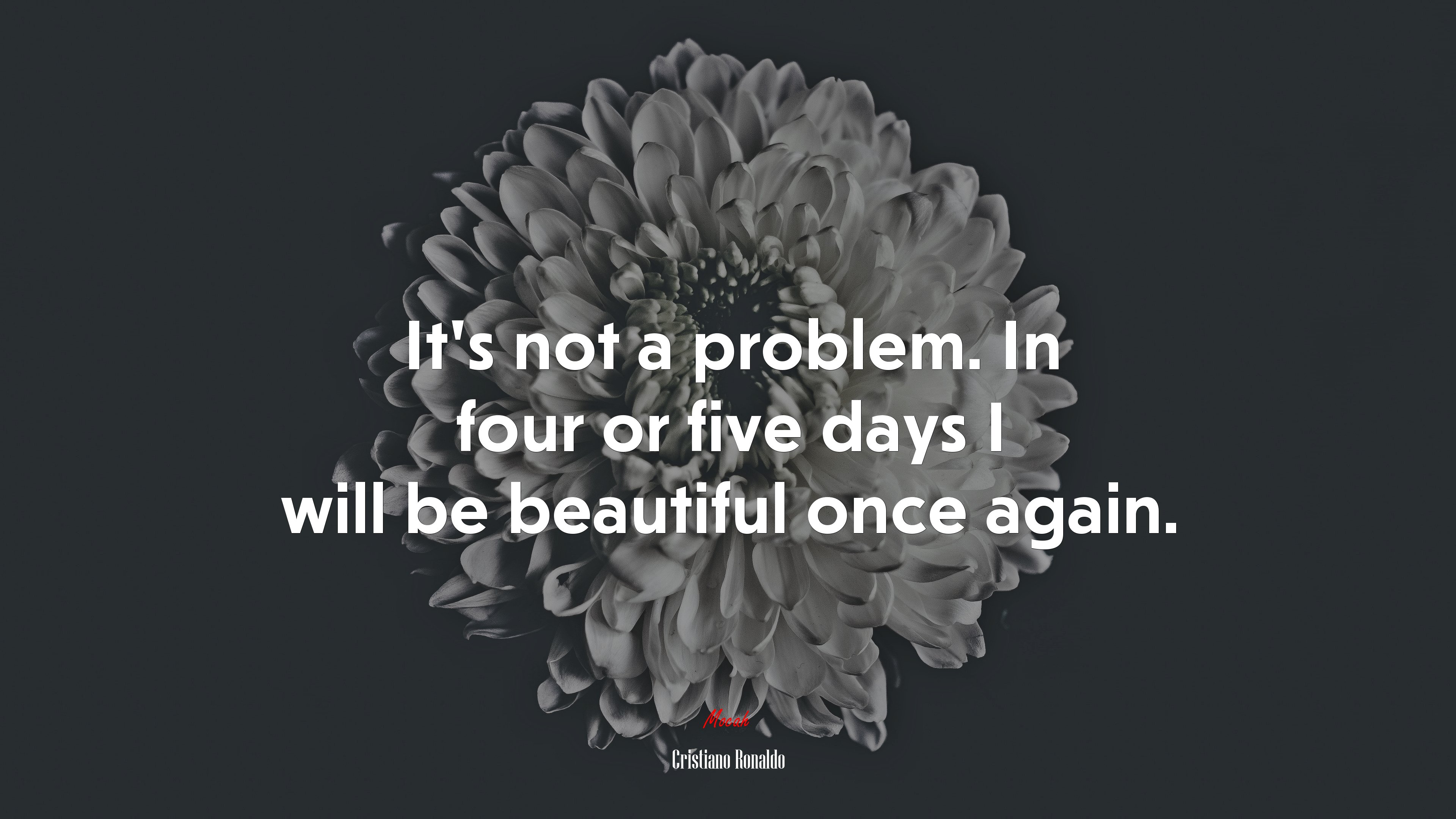 It’s not a problem. In four or five days I will be beautiful once again. | Cristiano Ronaldo quote HD Wallpaper