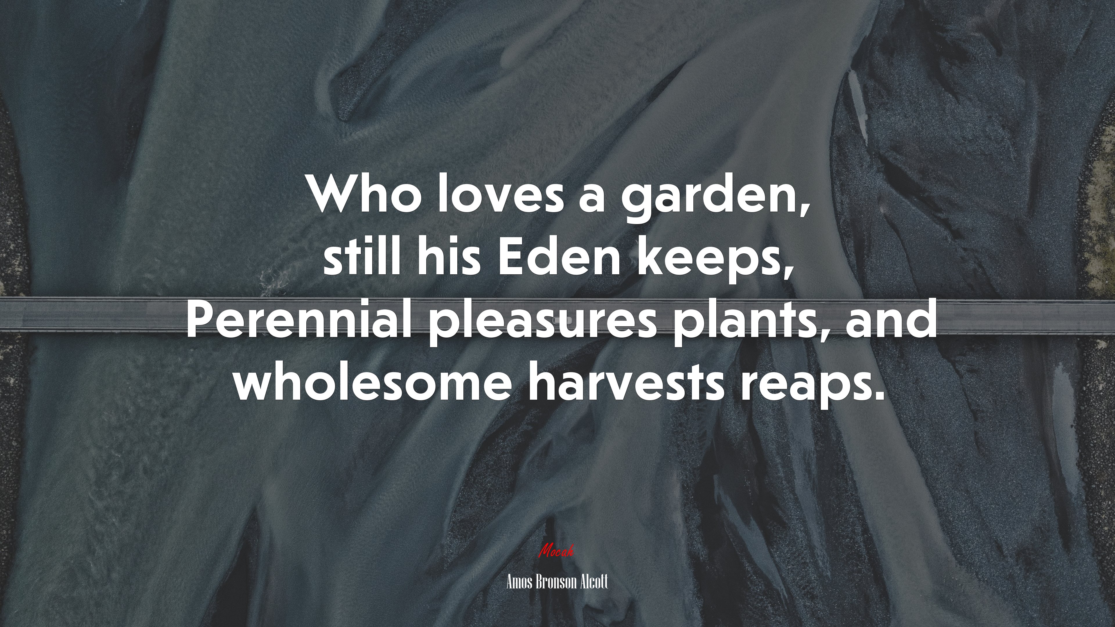 Who loves a garden, still his Eden keeps, Perennial pleasures plants, and wholesome harvests reaps. | Amos Bronson Alcott quote HD Wallpaper