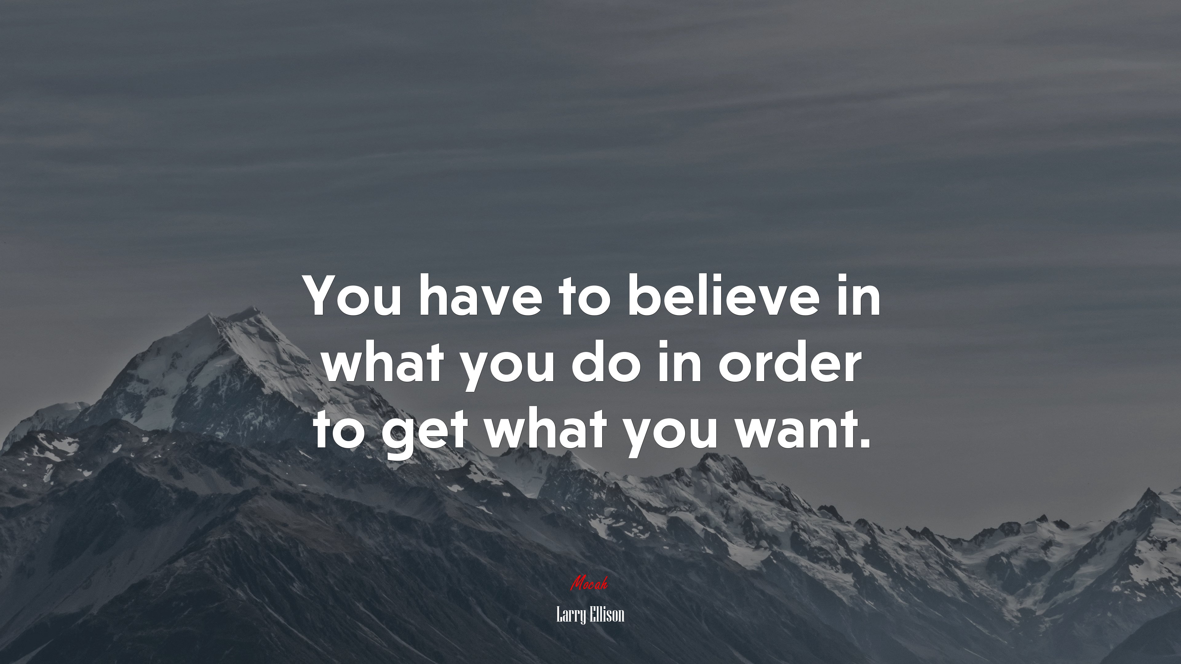 You have to believe in what you do in order to get what you want. | Larry Ellison quote HD Wallpaper