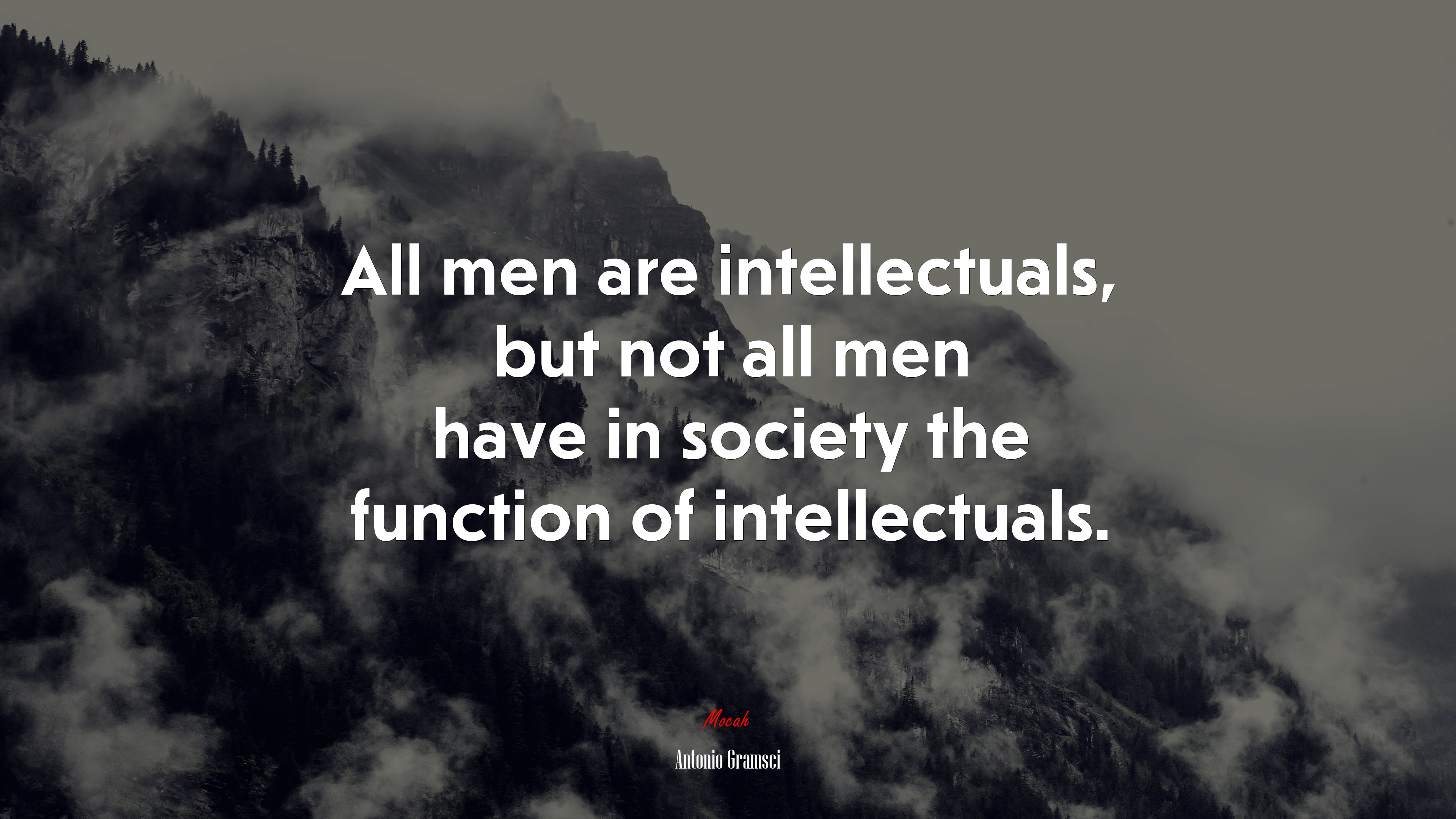All men are intellectuals, but not all men have in society the function of intellectuals. | Antonio Gramsci quote HD Wallpaper