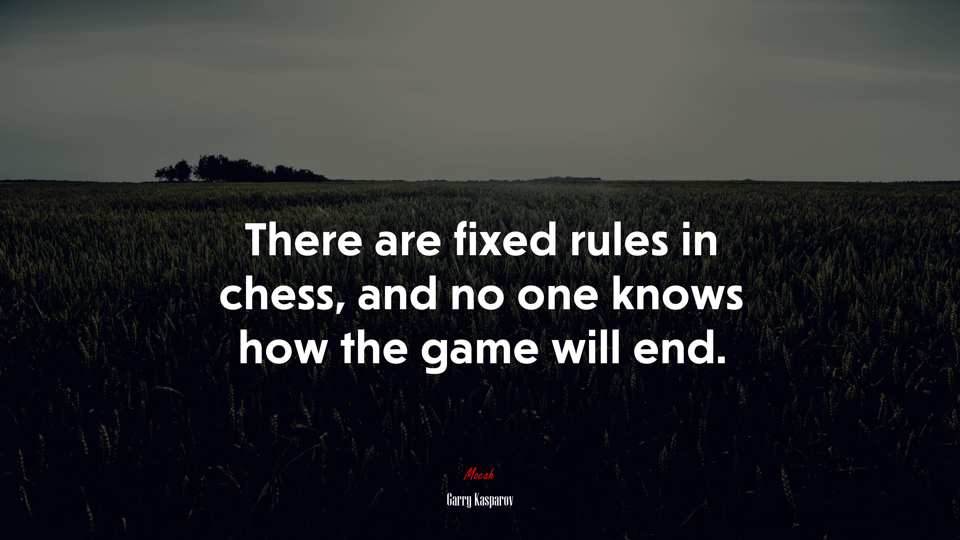 There are fixed rules in chess, and no one knows how the game will end. | Garry Kasparov quote HD Wallpaper