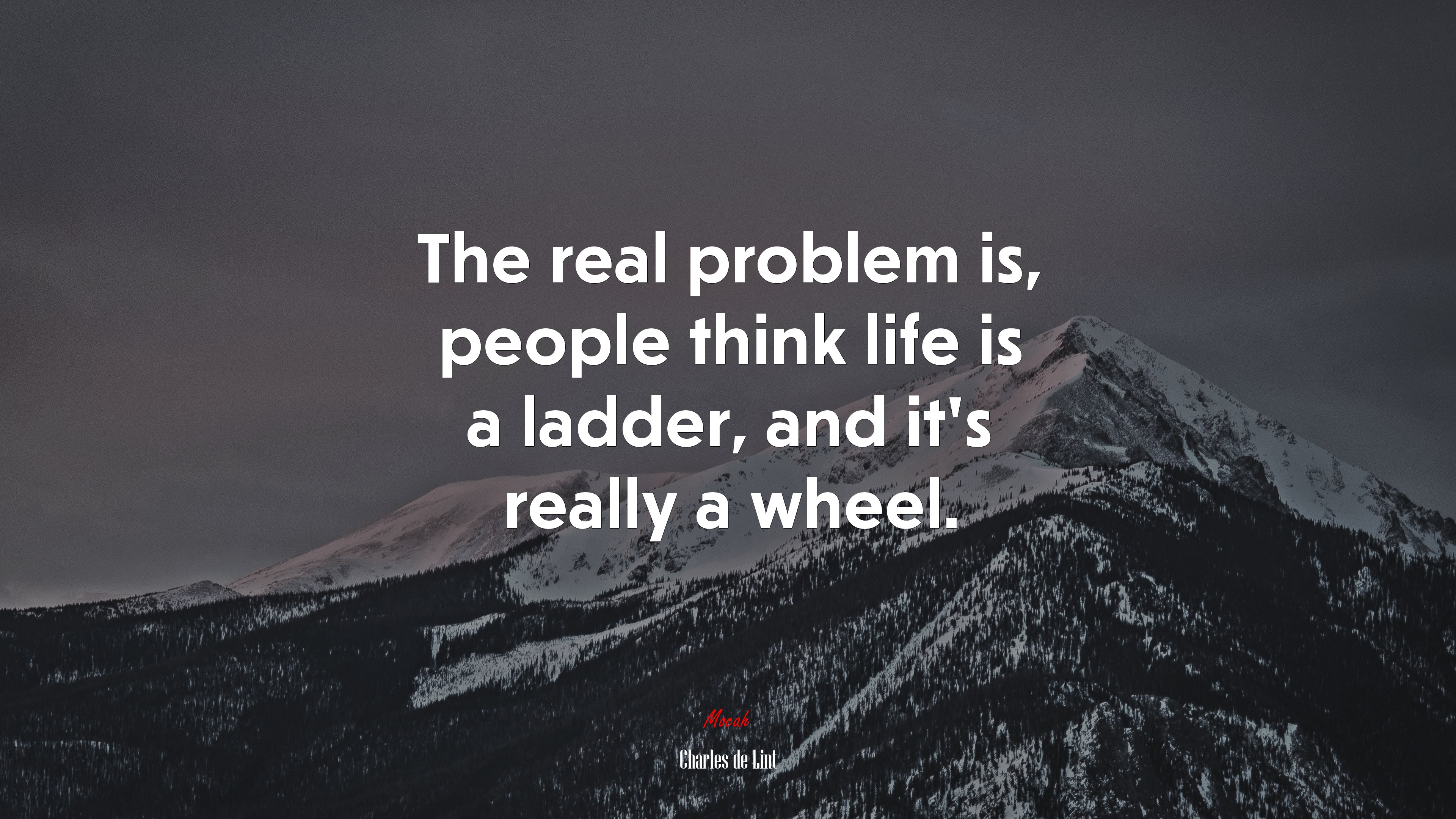 The real problem is, people think life is a ladder, and it’s really a wheel. | Charles de Lint quote HD Wallpaper