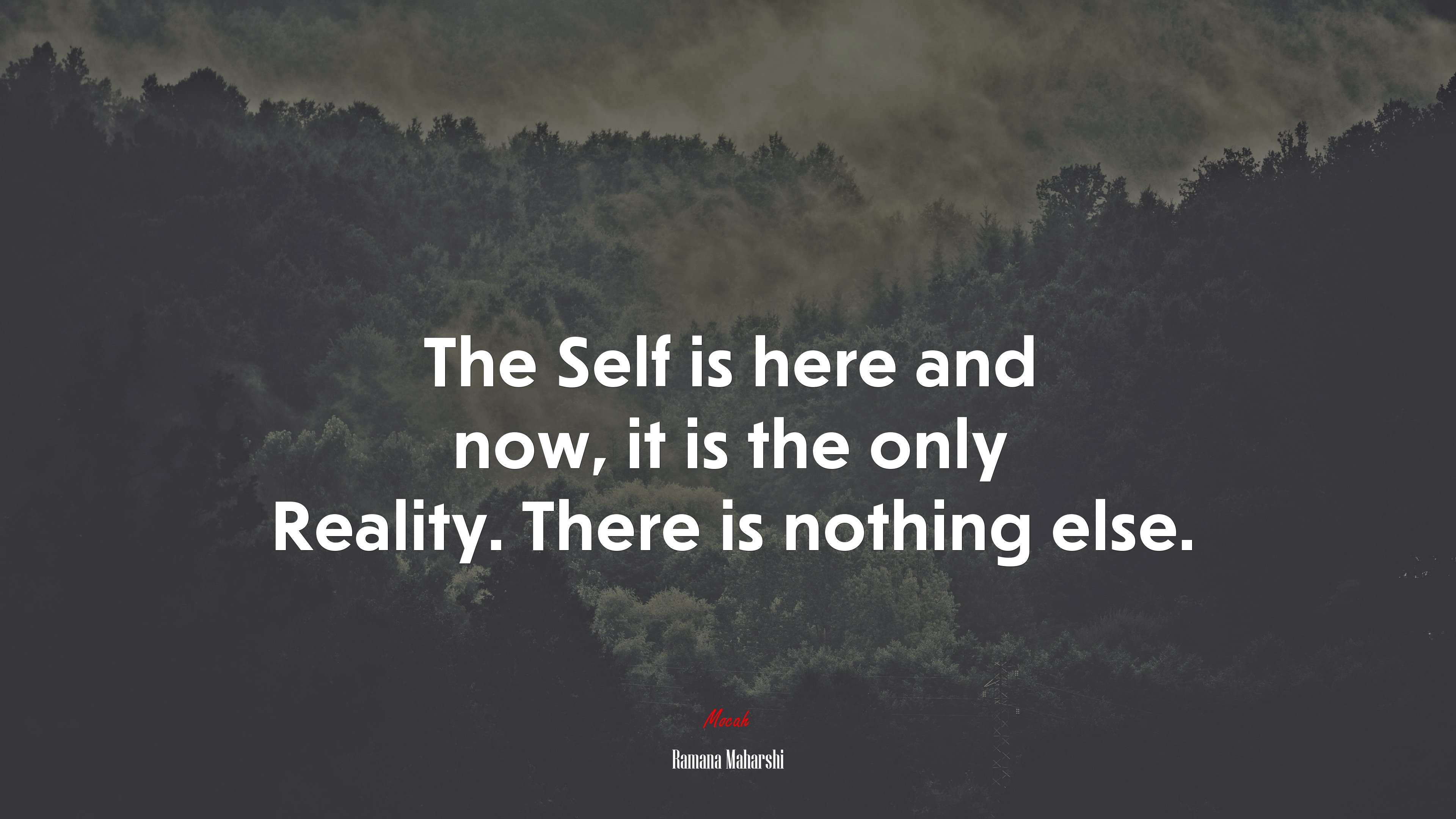 The Self is here and now, it is the only Reality. There is nothing else. | Ramana Maharshi quote HD Wallpaper