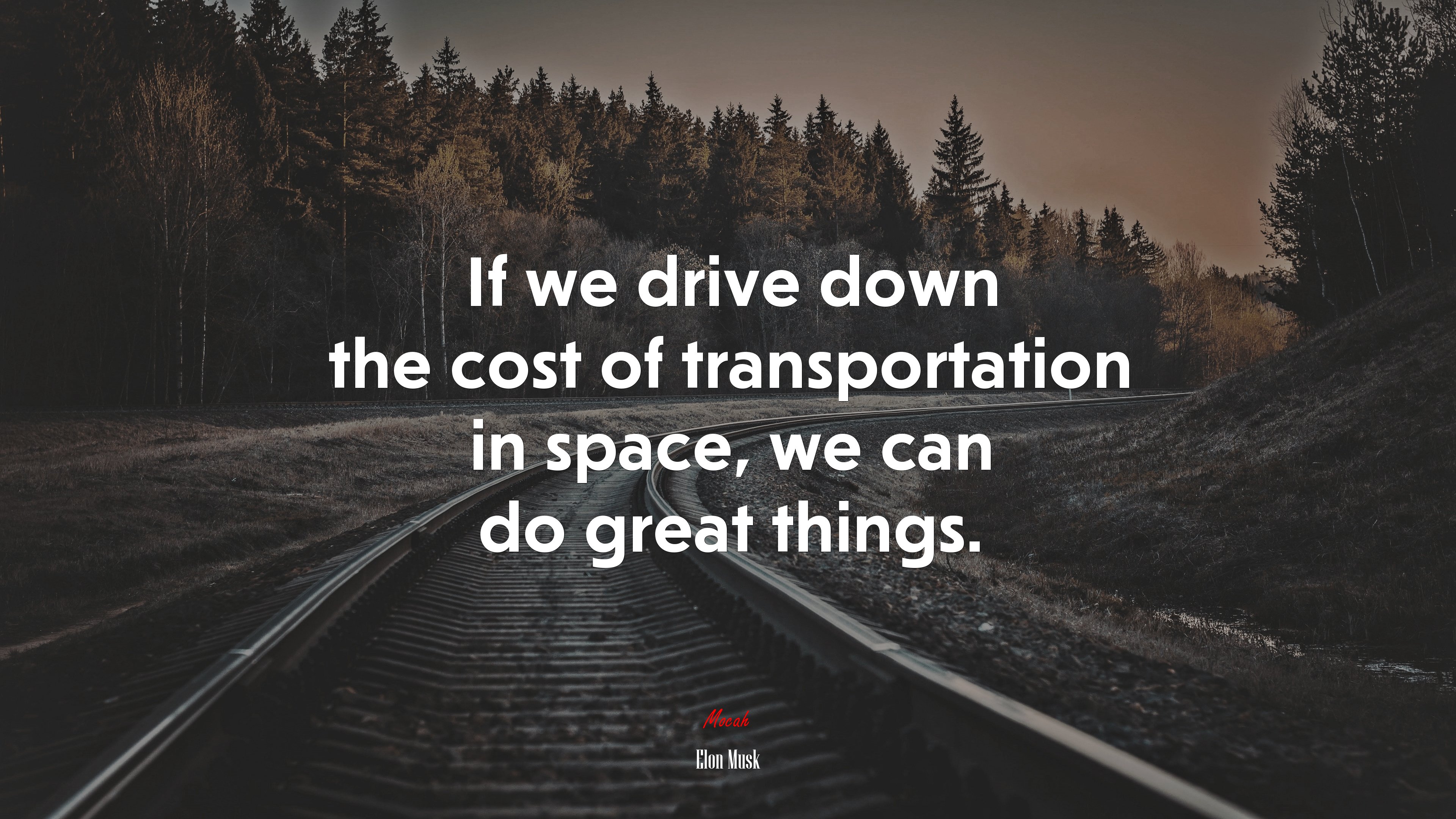 If we drive down the cost of transportation in space, we can do great things. | Elon Musk quote HD Wallpaper