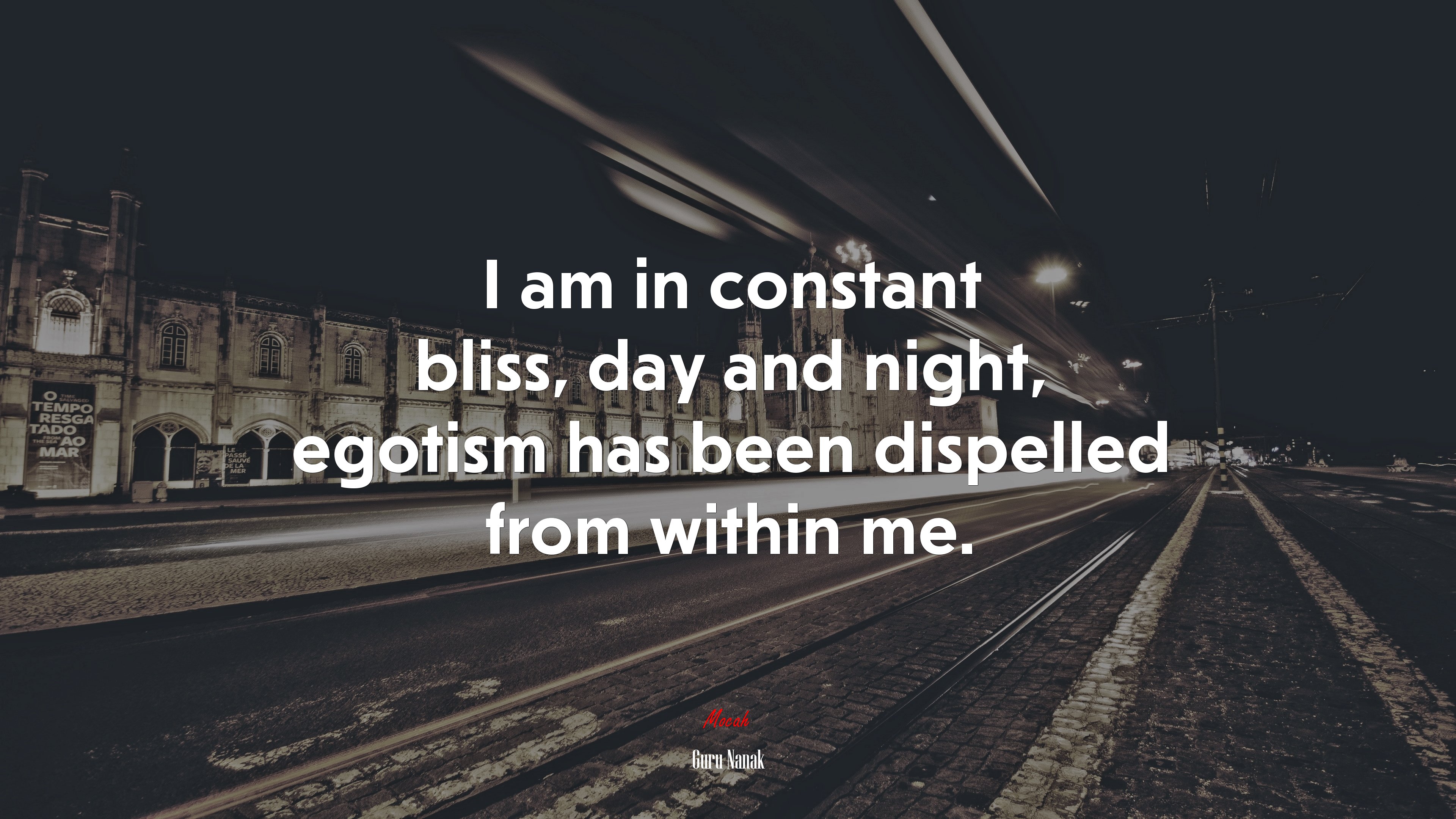 I am in constant bliss, day and night, egotism has been dispelled from within me. | Guru Nanak quote HD Wallpaper