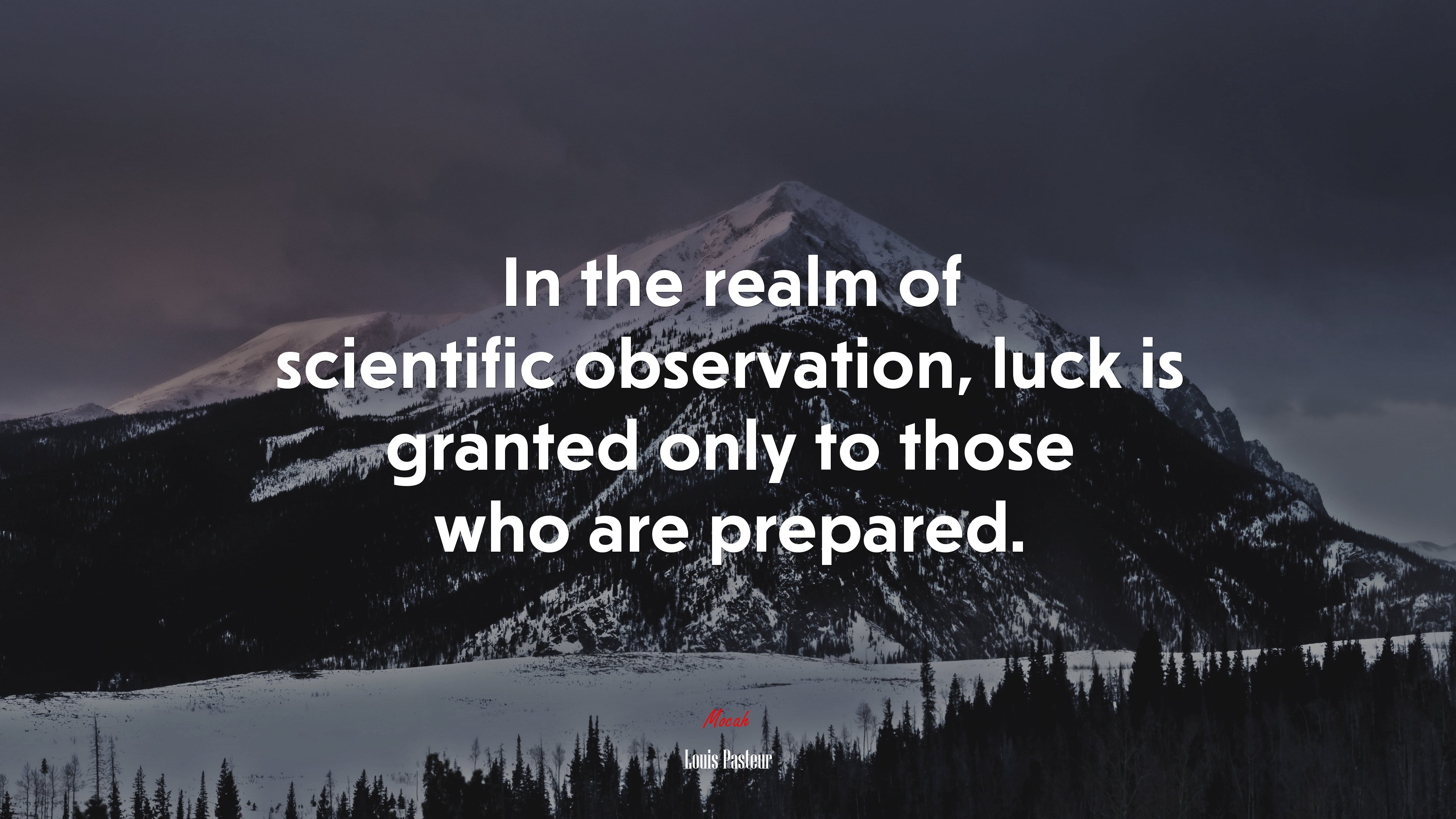 In the realm of scientific observation, luck is granted only to those who are prepared. | Louis Pasteur quote HD Wallpaper