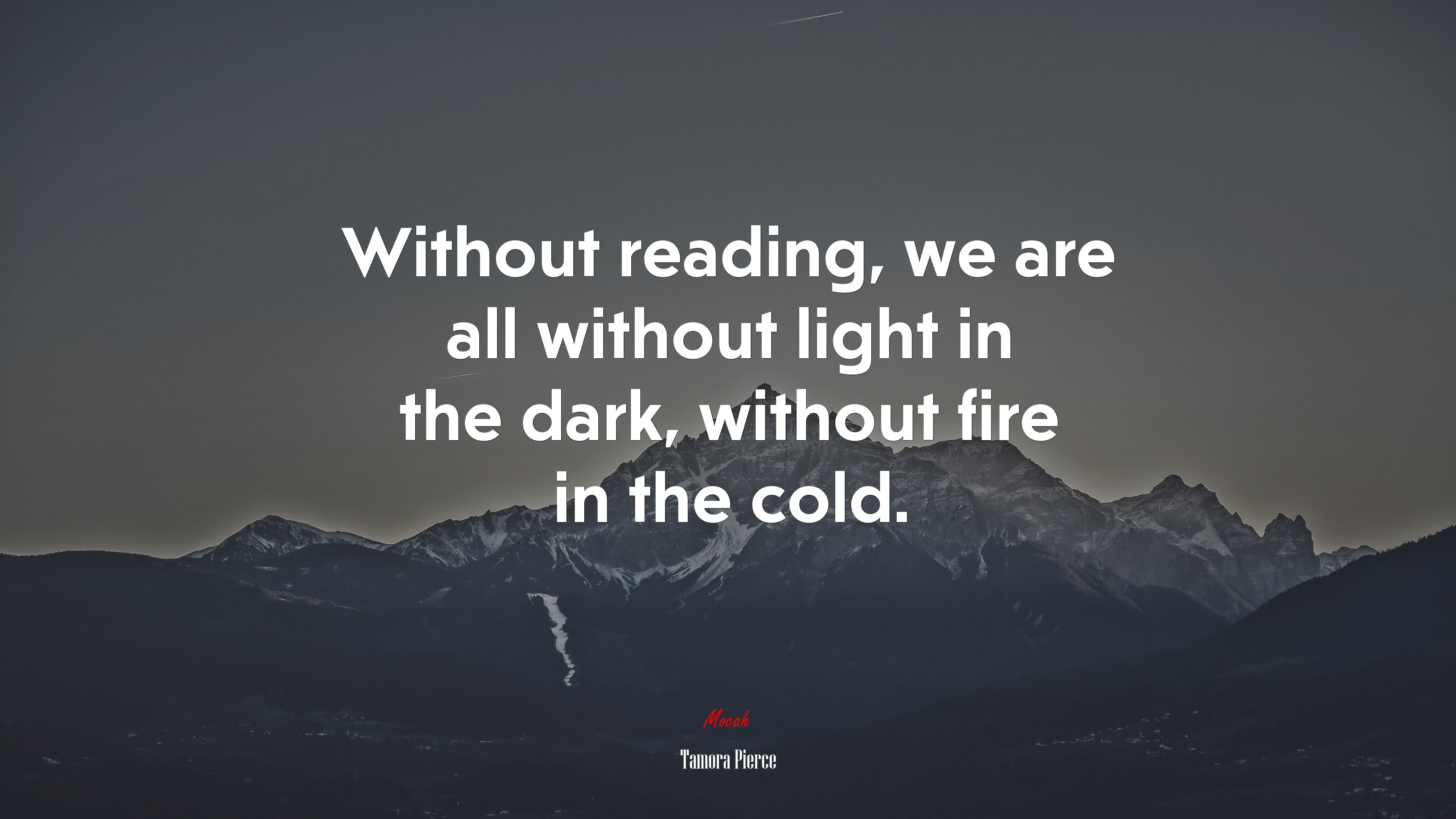 Without reading, we are all without light in the dark, without fire in the cold. | Tamora Pierce quote HD Wallpaper
