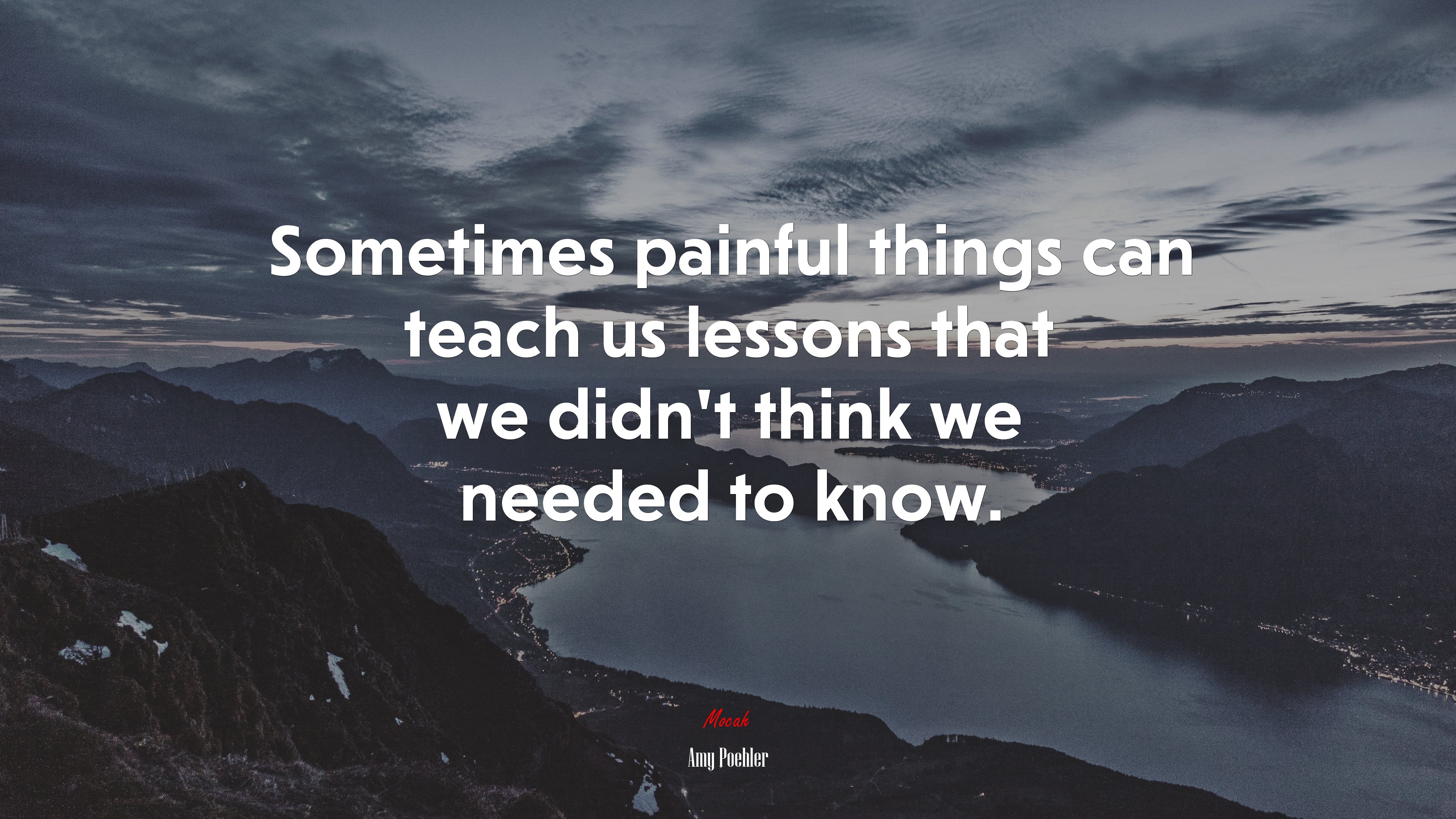 Sometimes painful things can teach us lessons that we didn’t think we needed to know. | Amy Poehler quote HD Wallpaper