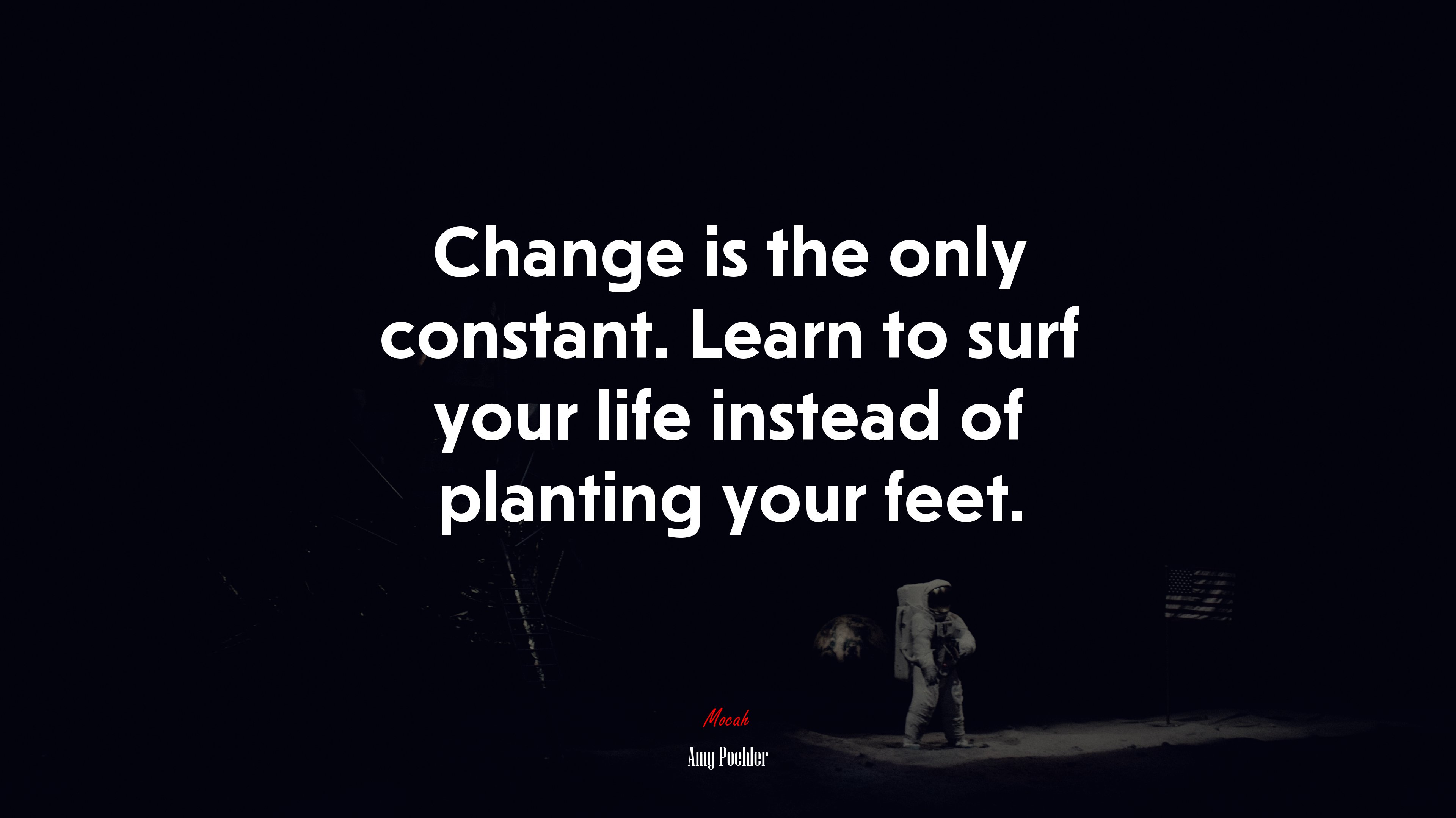 Change is the only constant. Learn to surf your life instead of planting your feet. | Amy Poehler quote HD Wallpaper