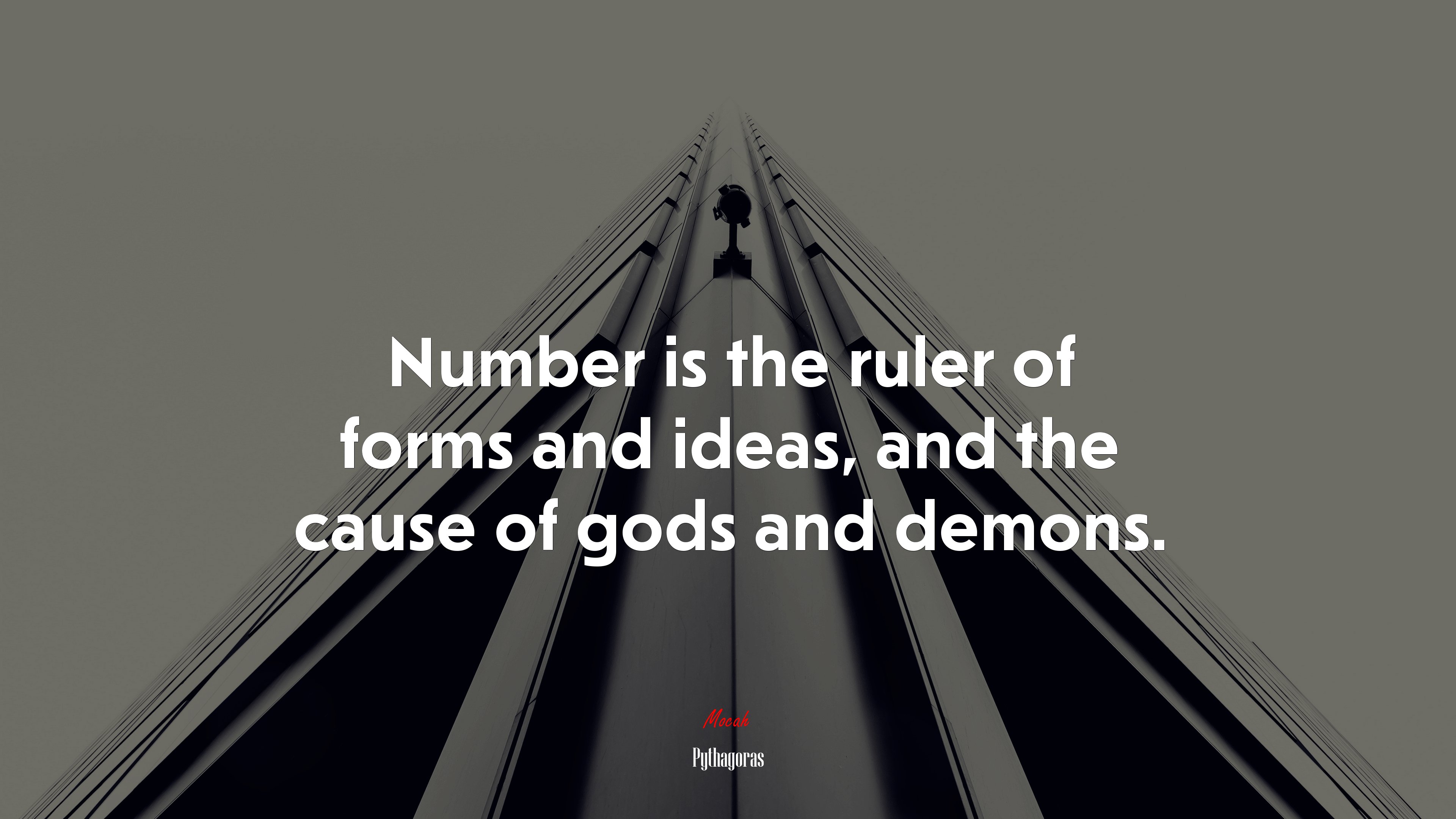 Number is the ruler of forms and ideas, and the cause of gods and demons. | Pythagoras quote HD Wallpaper