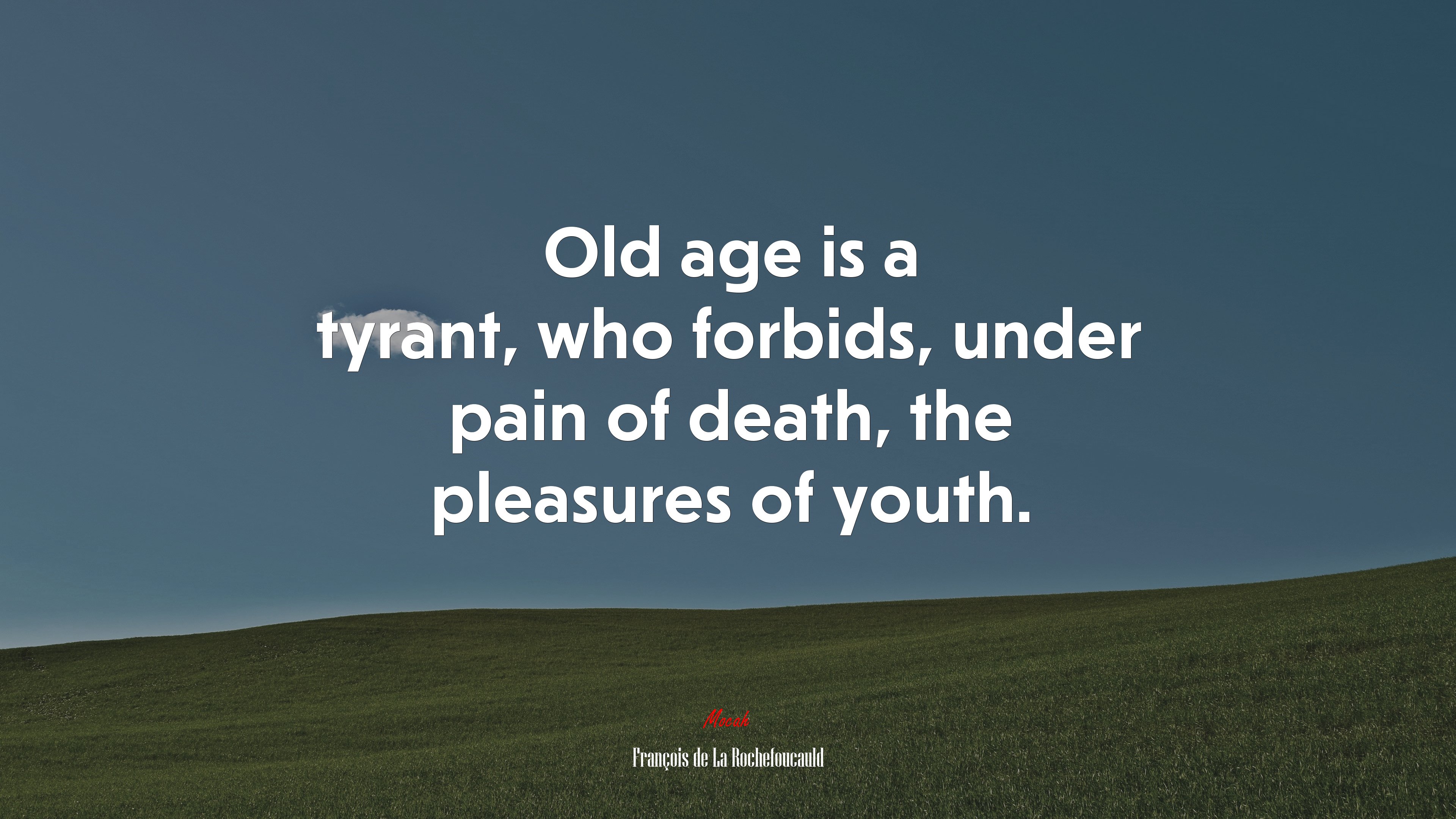 Old age is a tyrant, who forbids, under pain of death, the pleasures of youth. | François de La Rochefoucauld quote HD Wallpaper
