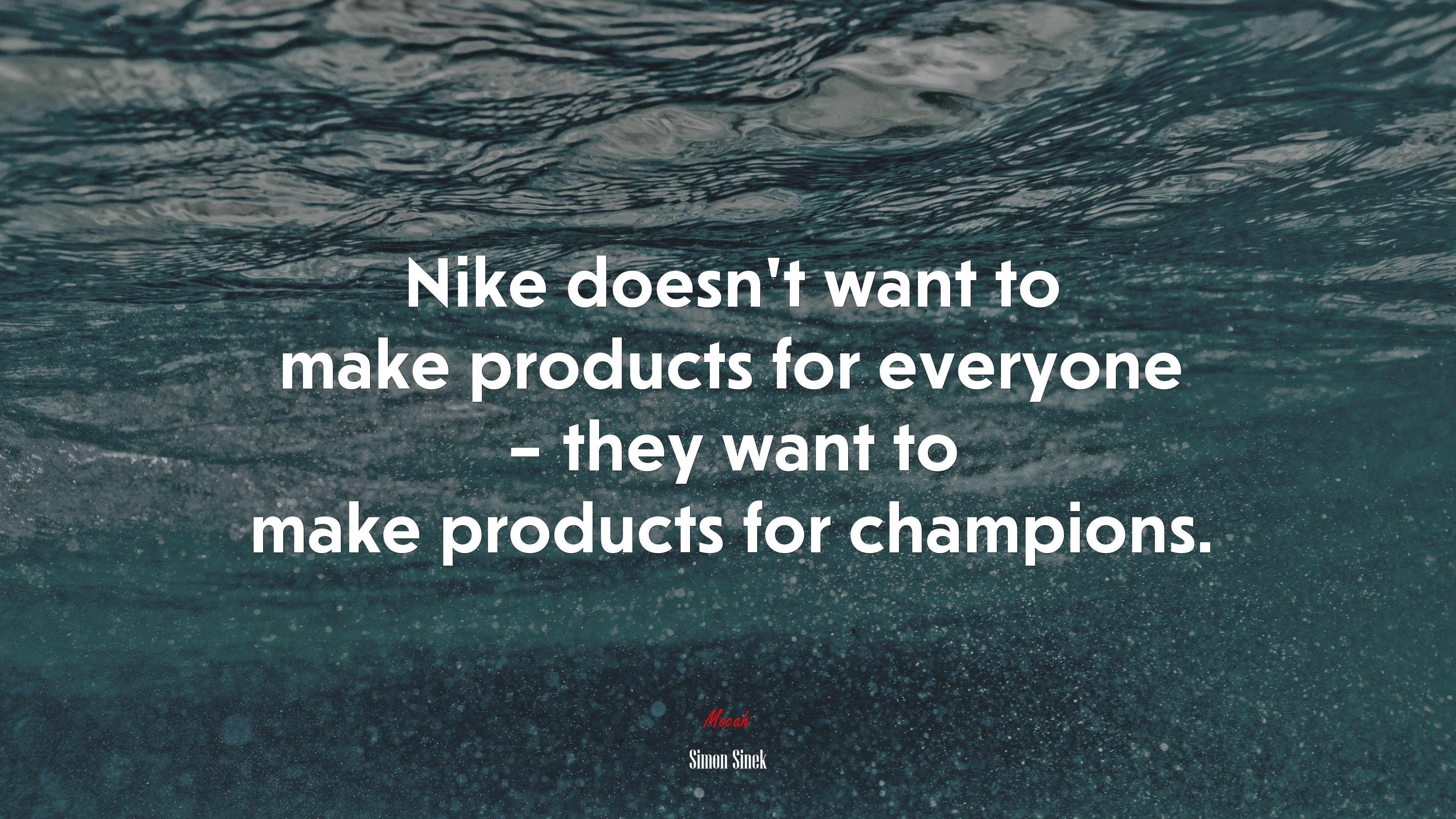 Nike doesn’t want to make products for everyone – they want to make products for champions. | Simon Sinek quote HD Wallpaper