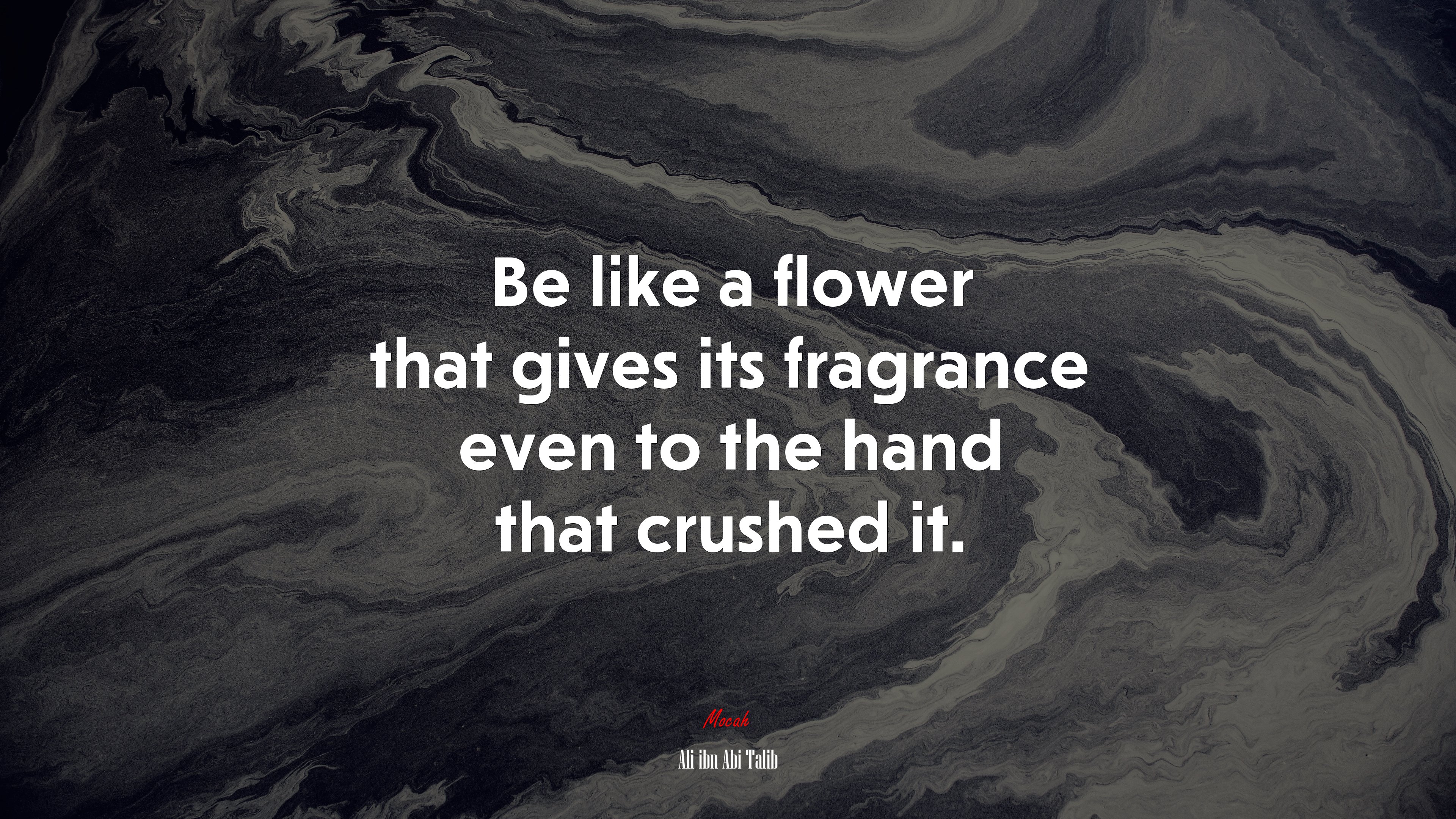 Be like a flower that gives its fragrance even to the hand that crushed it. | Ali ibn Abi Talib quote HD Wallpaper