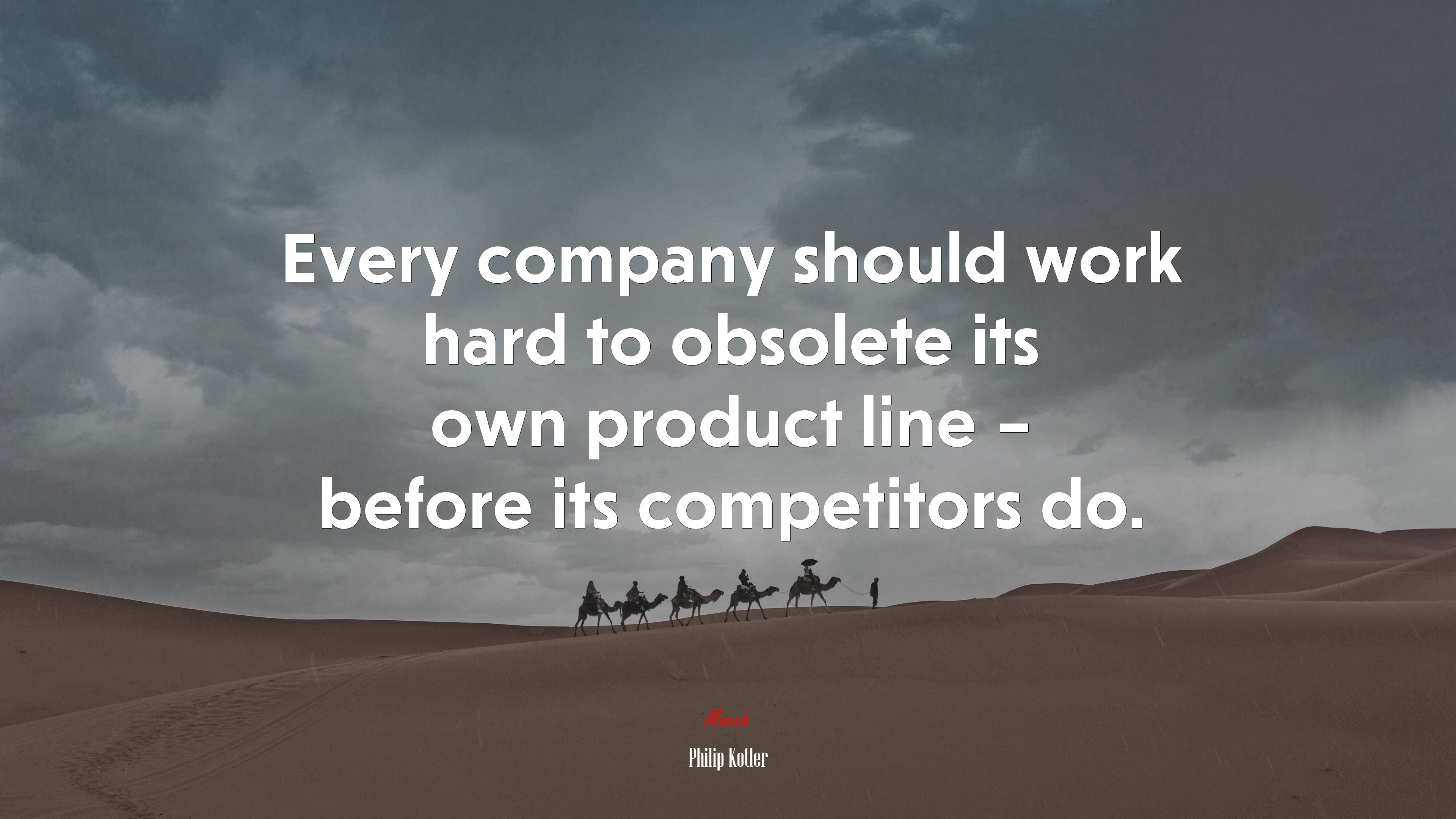 Every company should work hard to obsolete its own product line – before its competitors do. | Philip Kotler quote HD Wallpaper