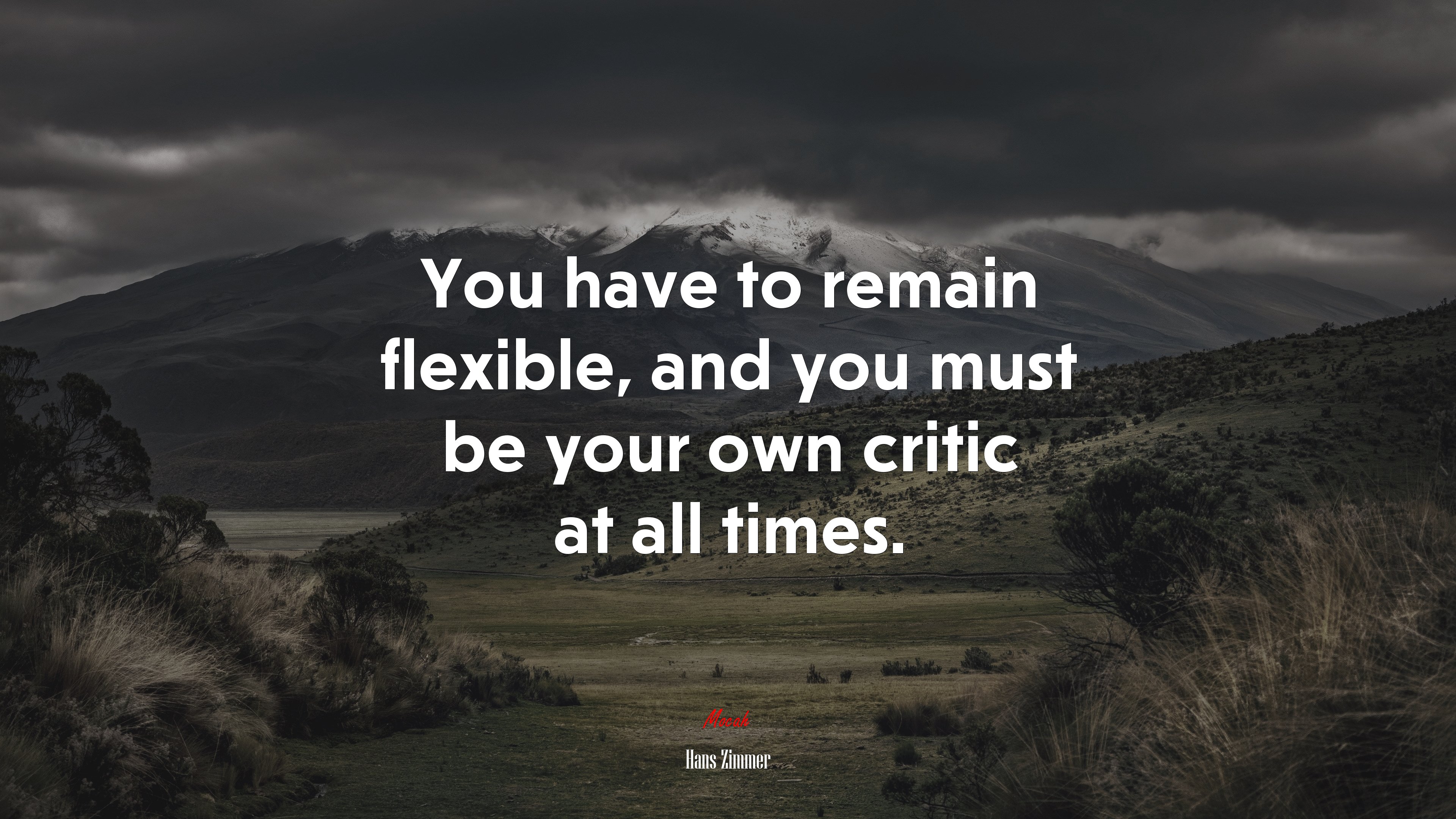 You have to remain flexible, and you must be your own critic at all times. | Hans Zimmer quote HD Wallpaper