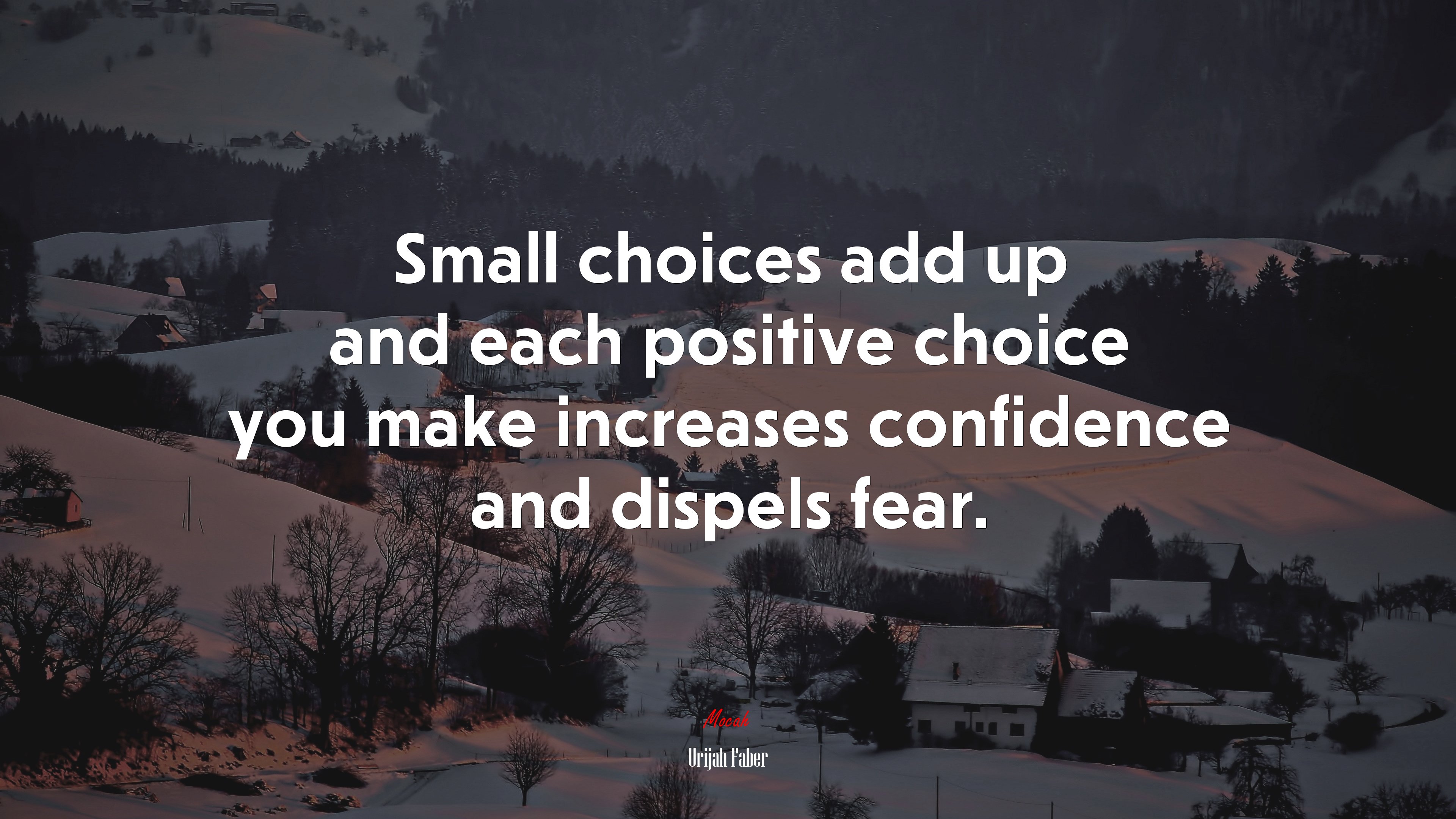 Small choices add up and each positive choice you make increases confidence and dispels fear. | Urijah Faber quote HD Wallpaper