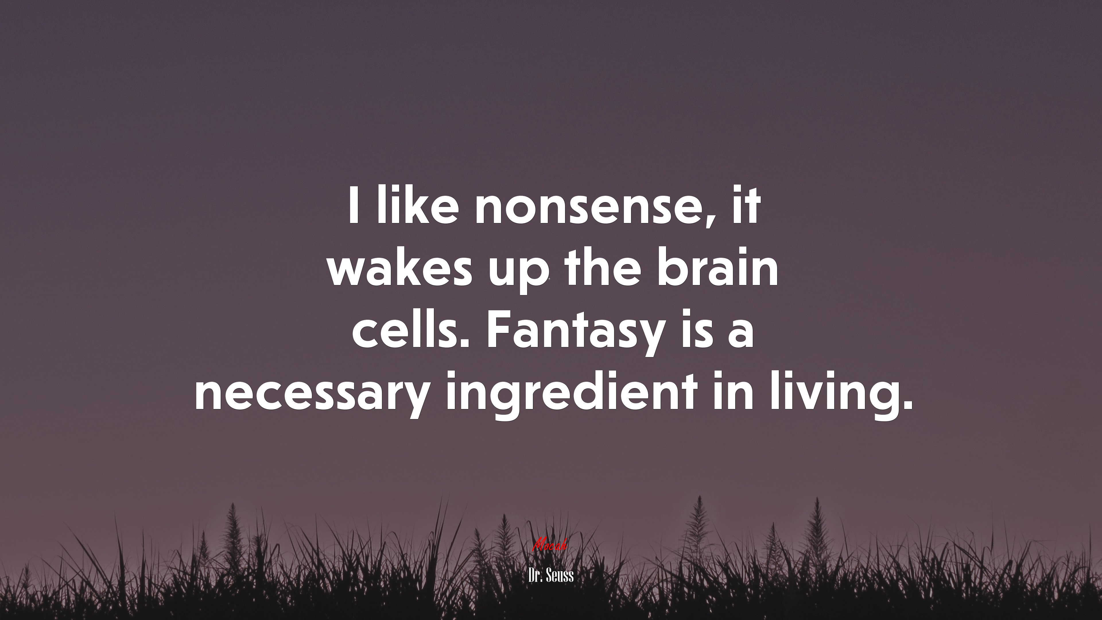 I like nonsense, it wakes up the brain cells. Fantasy is a necessary ingredient in living. | Dr. Seuss quote HD Wallpaper