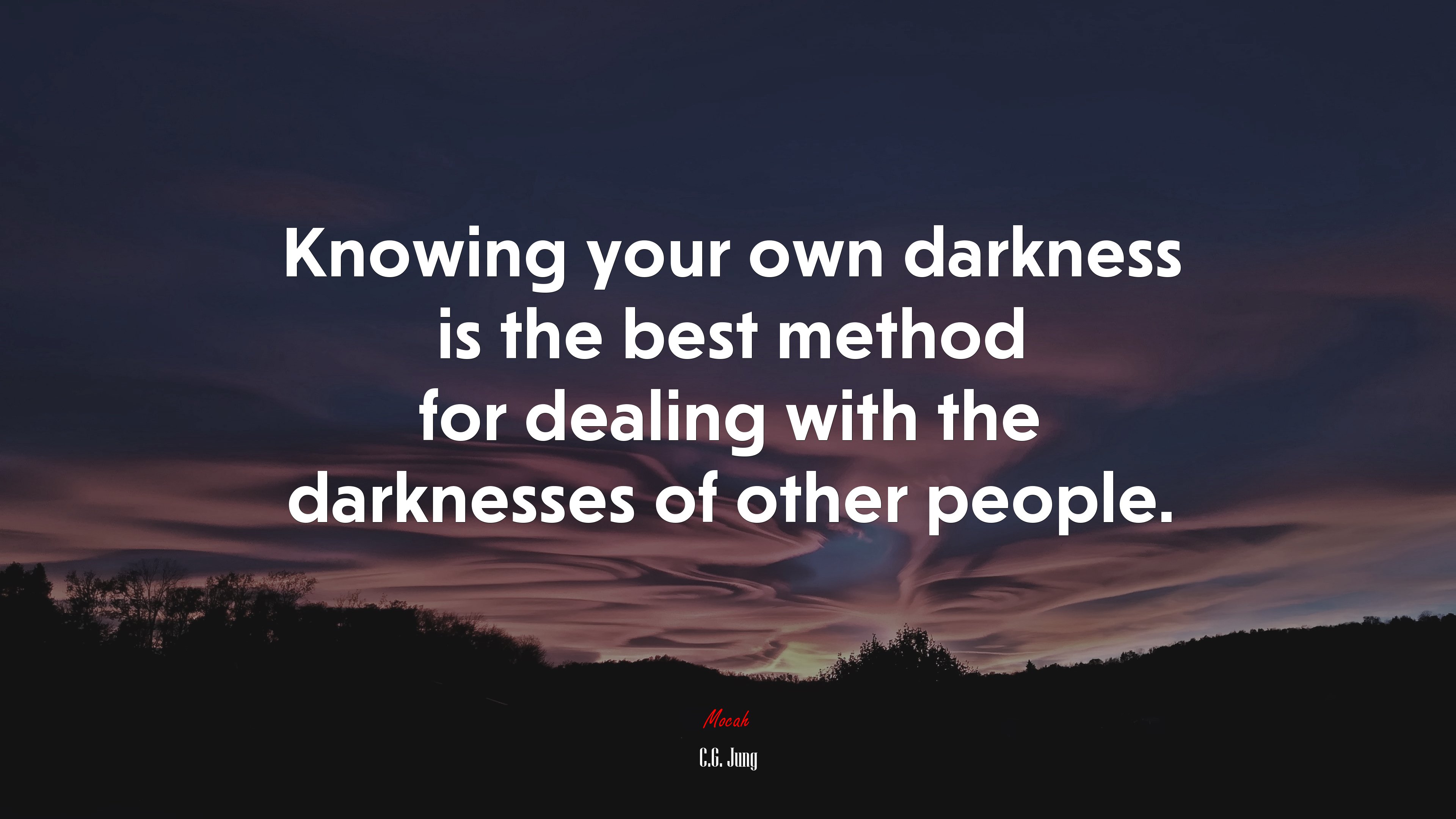 Knowing your own darkness is the best method for dealing with the darknesses of other people. | C.G. Jung quote HD Wallpaper
