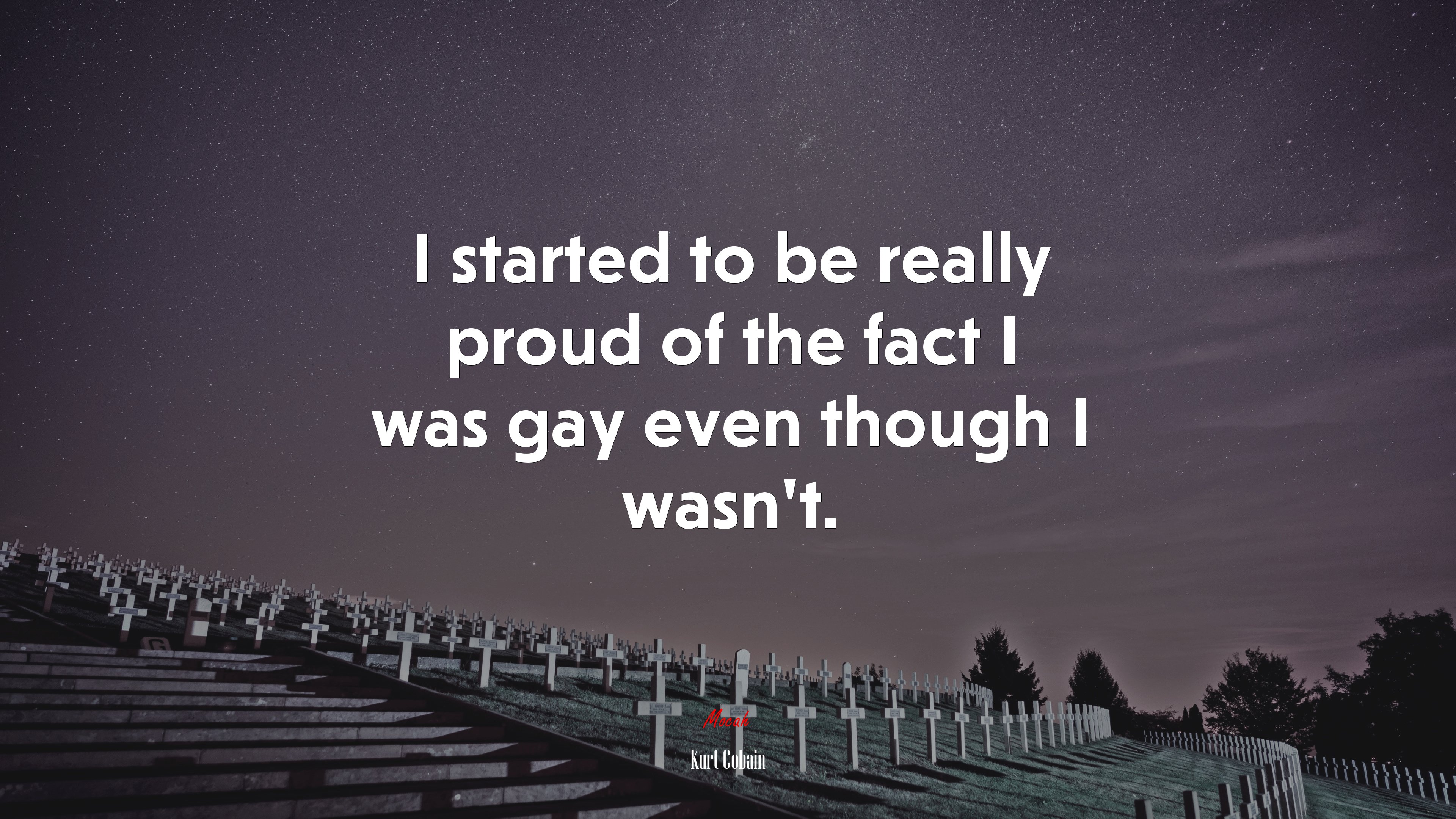 I started to be really proud of the fact I was gay even though I wasn’t. | Kurt Cobain quote HD Wallpaper