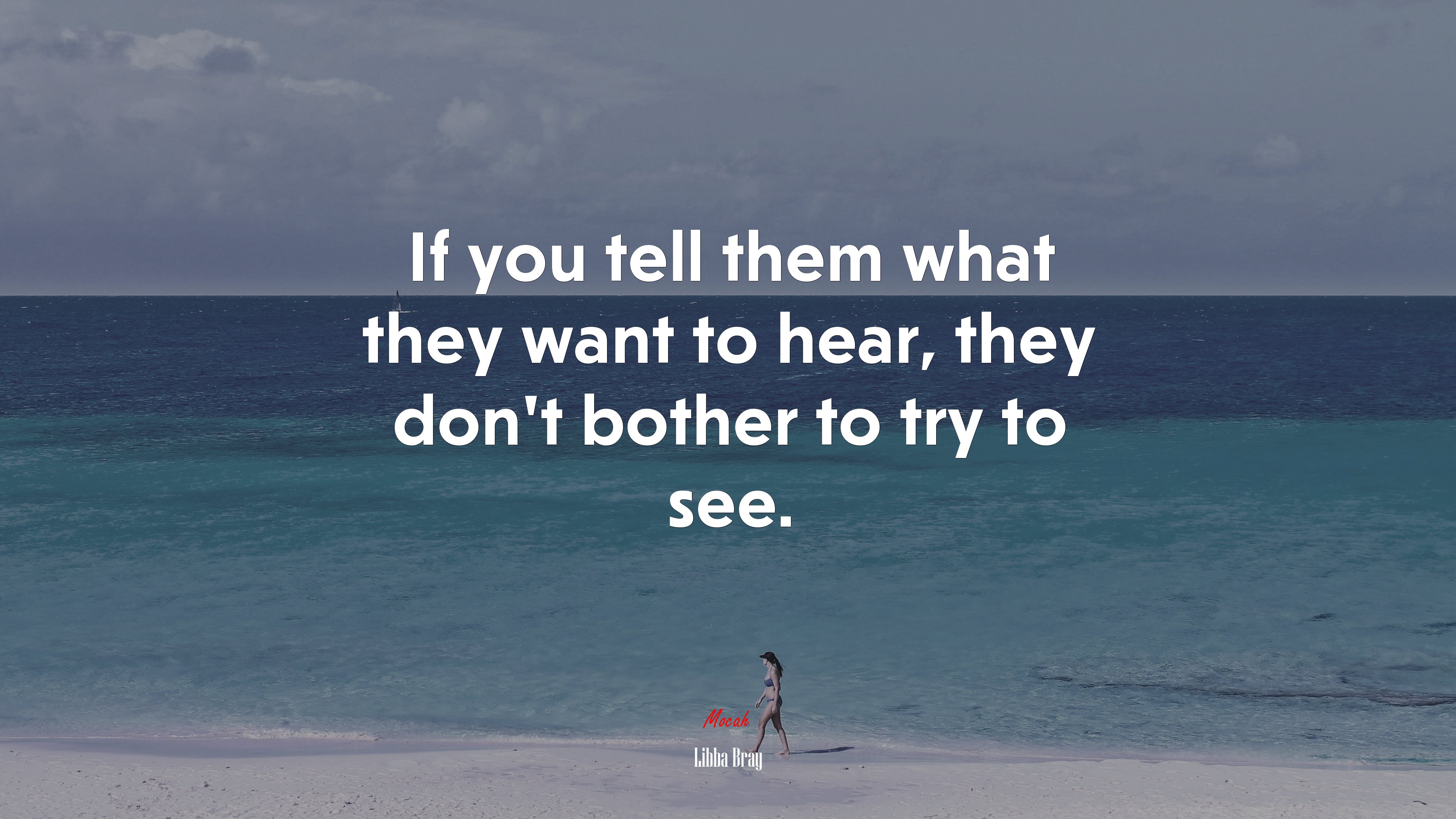 If you tell them what they want to hear, they don’t bother to try to see. | Libba Bray quote HD Wallpaper