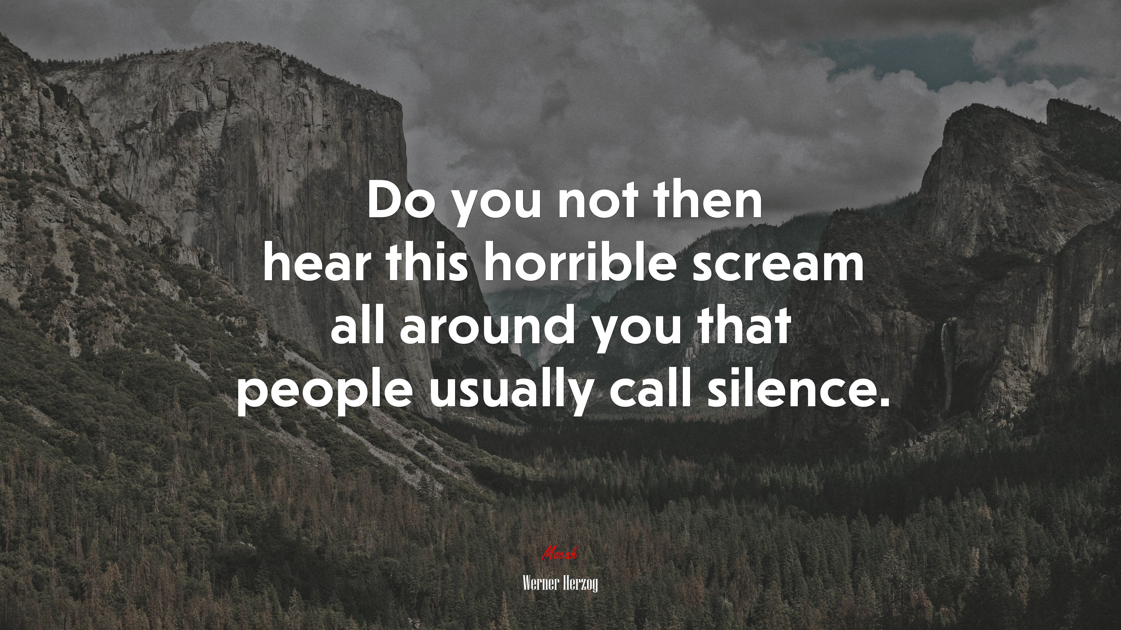 Do you not then hear this horrible scream all around you that people usually call silence. | Werner Herzog quote HD Wallpaper