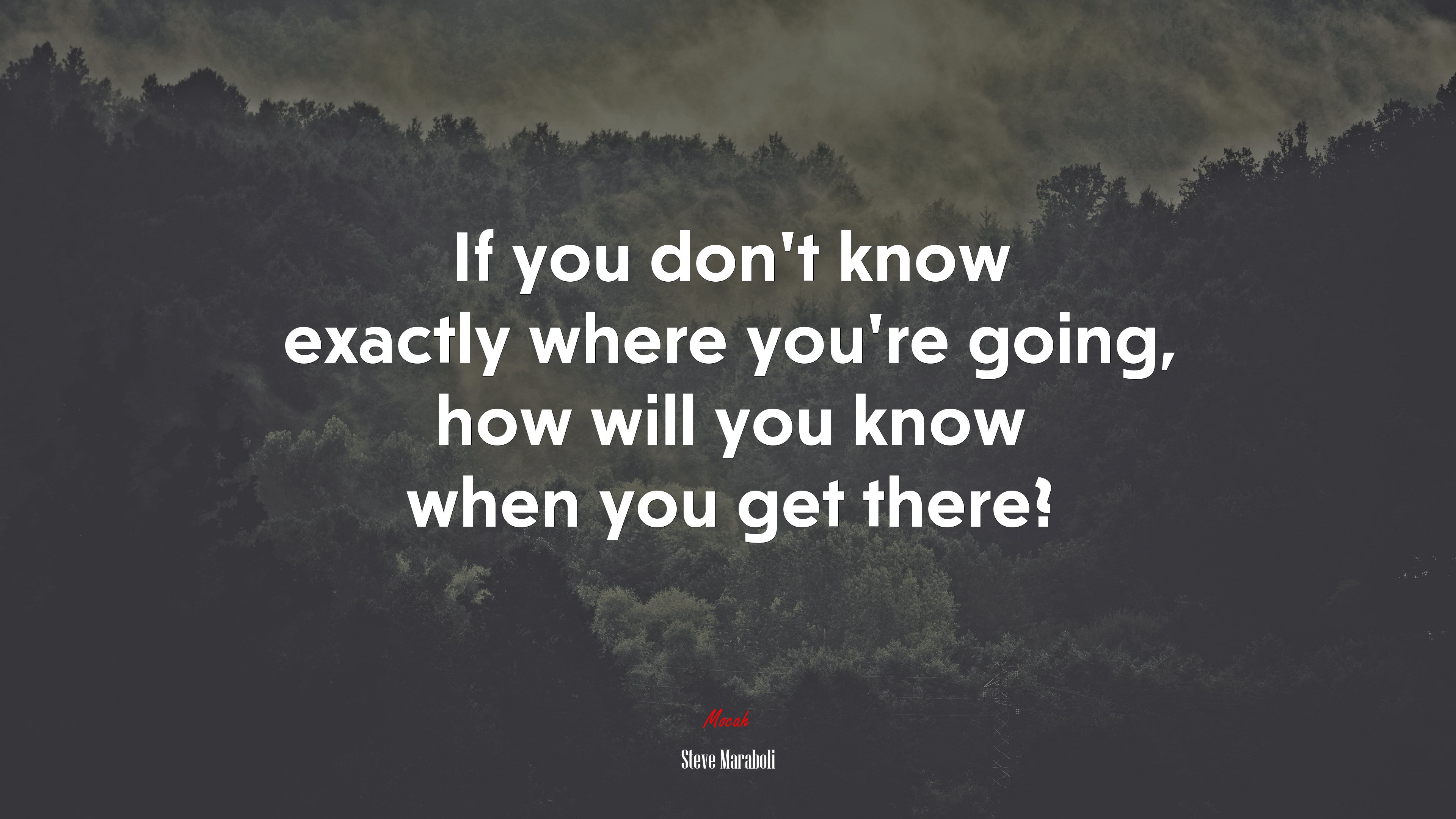 If you don’t know exactly where you’re going, how will you know when you get there? | Steve Maraboli quote HD Wallpaper