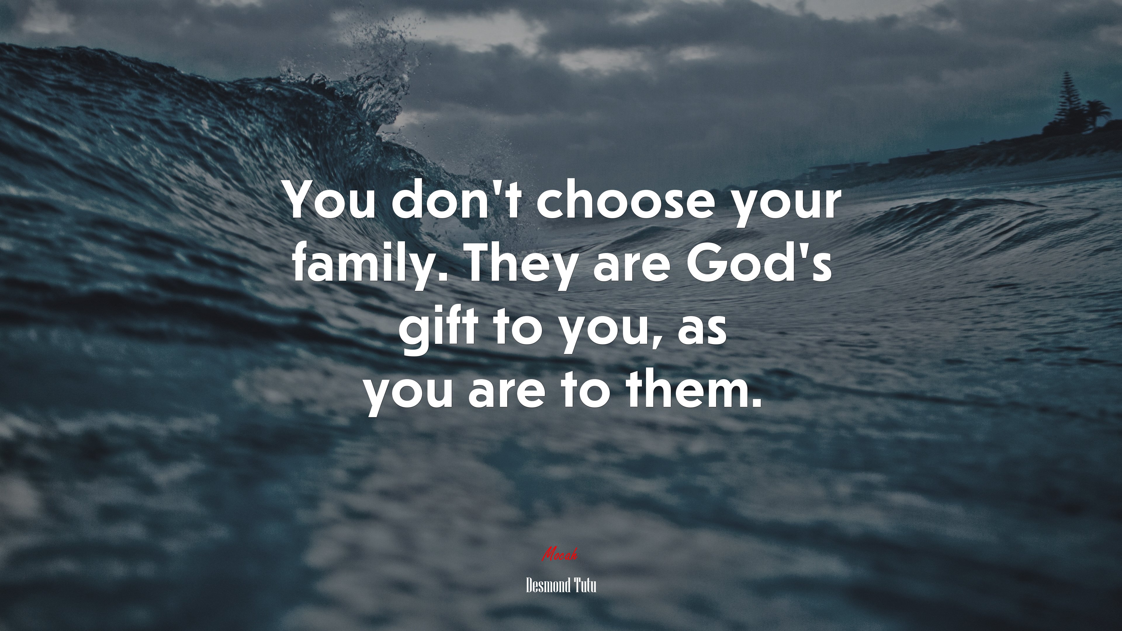 You don’t choose your family. They are God’s gift to you, as you are to them. | Desmond Tutu quote HD Wallpaper