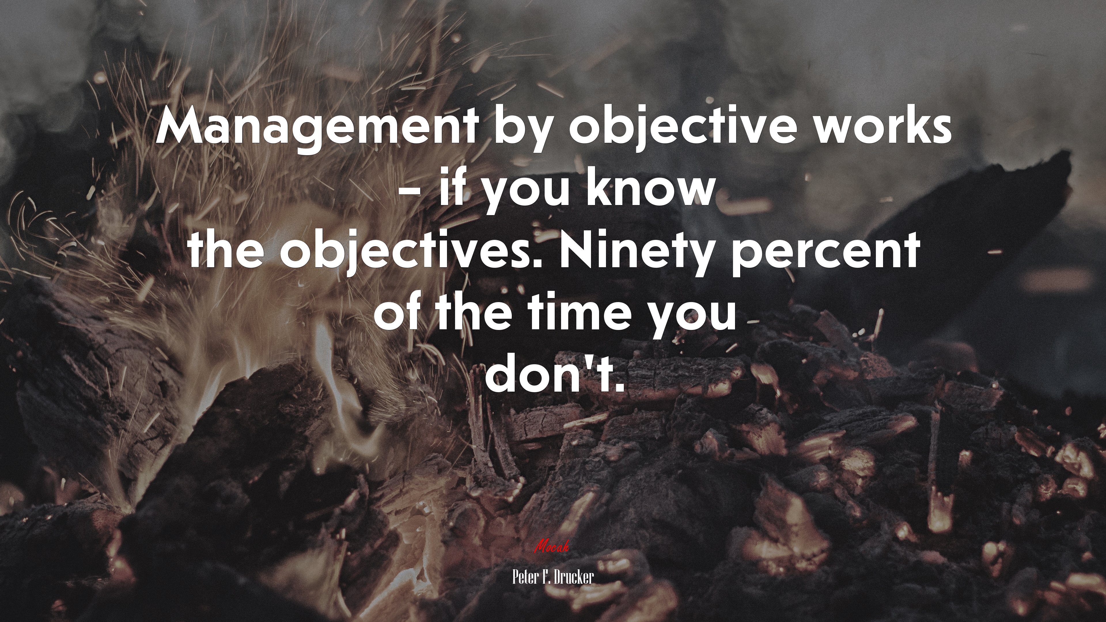 Management by objective works – if you know the objectives. Ninety percent of the time you don’t. | Peter F. Drucker quote HD Wallpaper