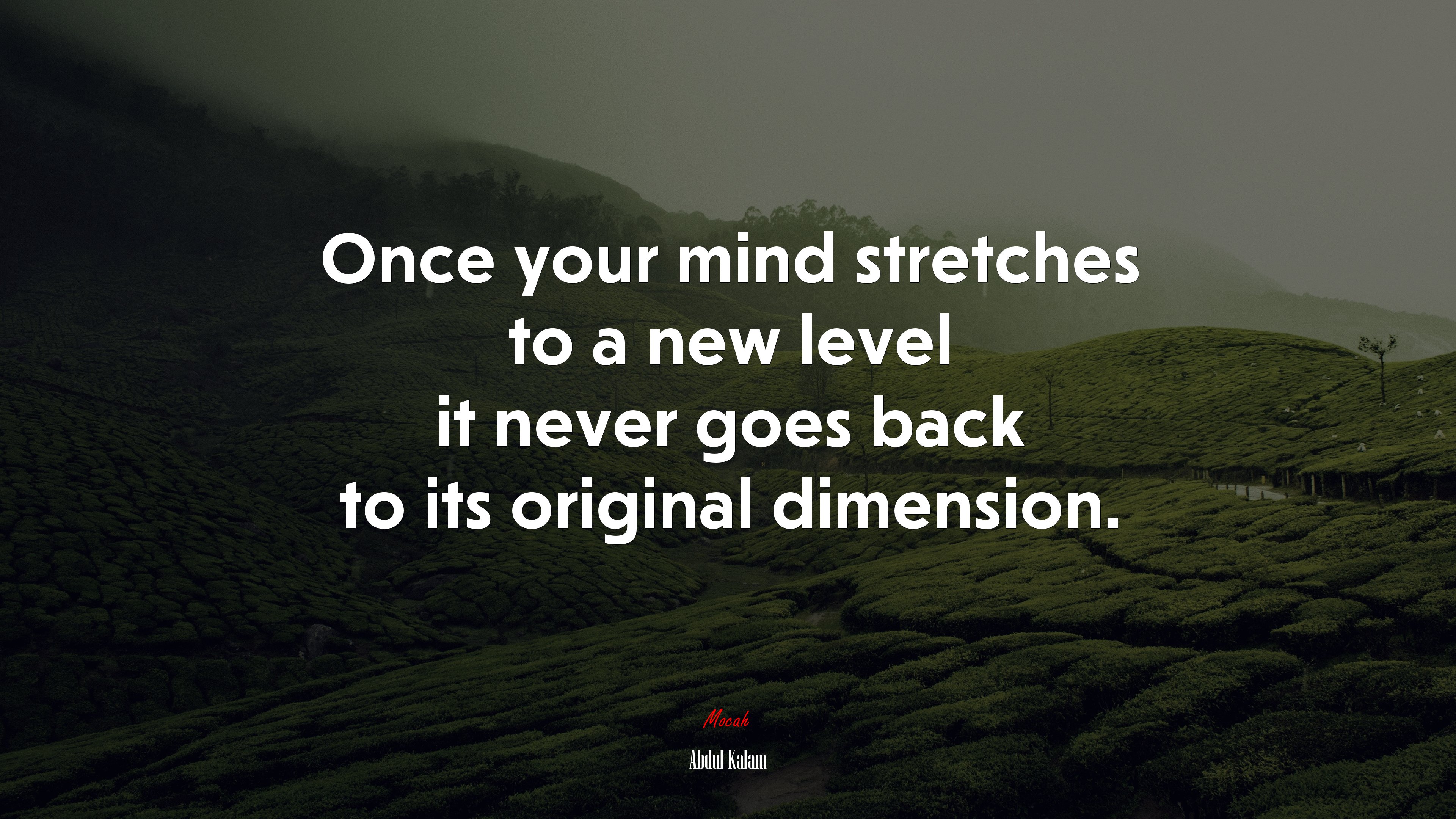 Once your mind stretches to a new level it never goes back to its original dimension. | Abdul Kalam quote HD Wallpaper