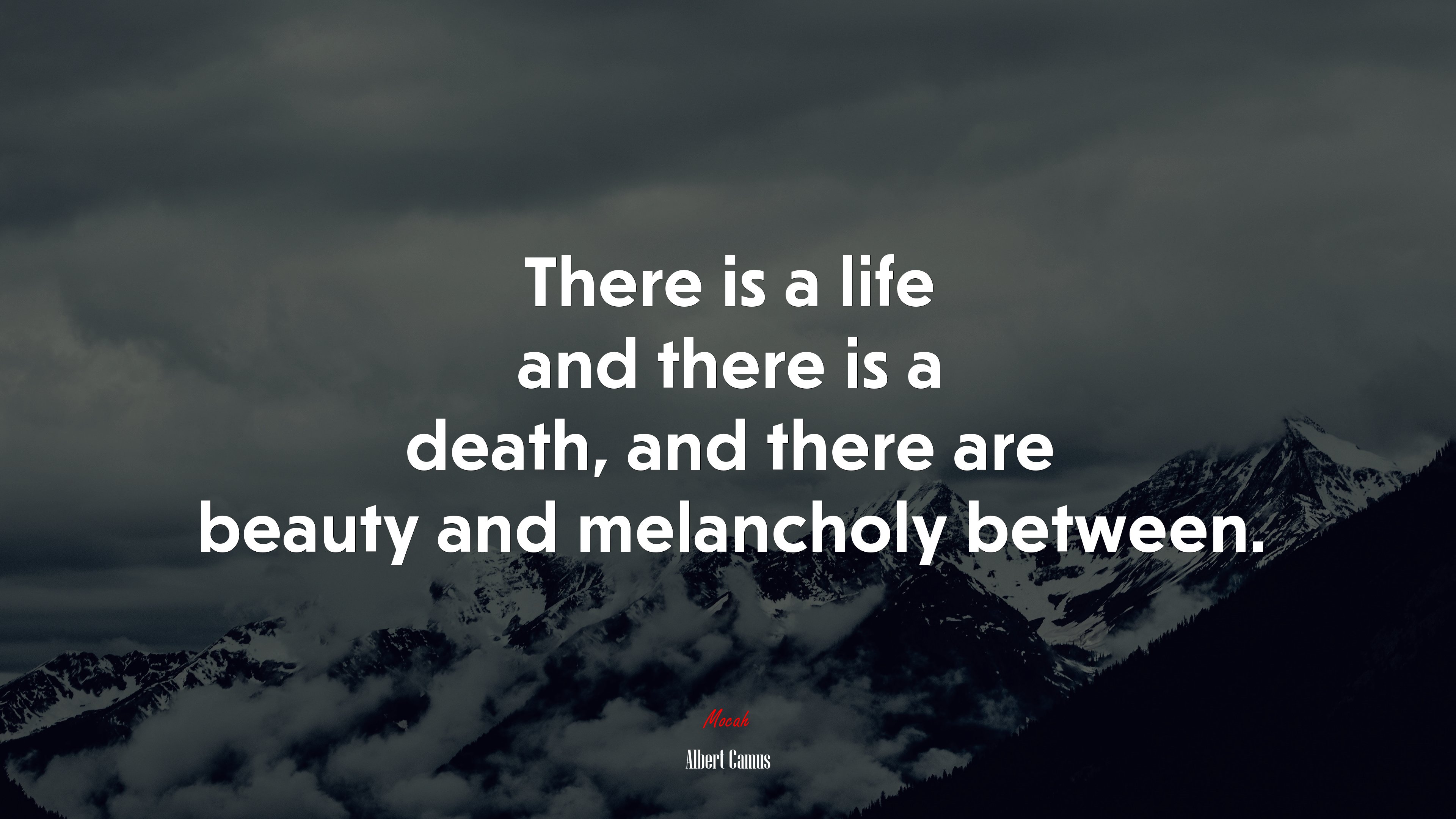 There is a life and there is a death, and there are beauty and melancholy between. | Albert Camus quote HD Wallpaper
