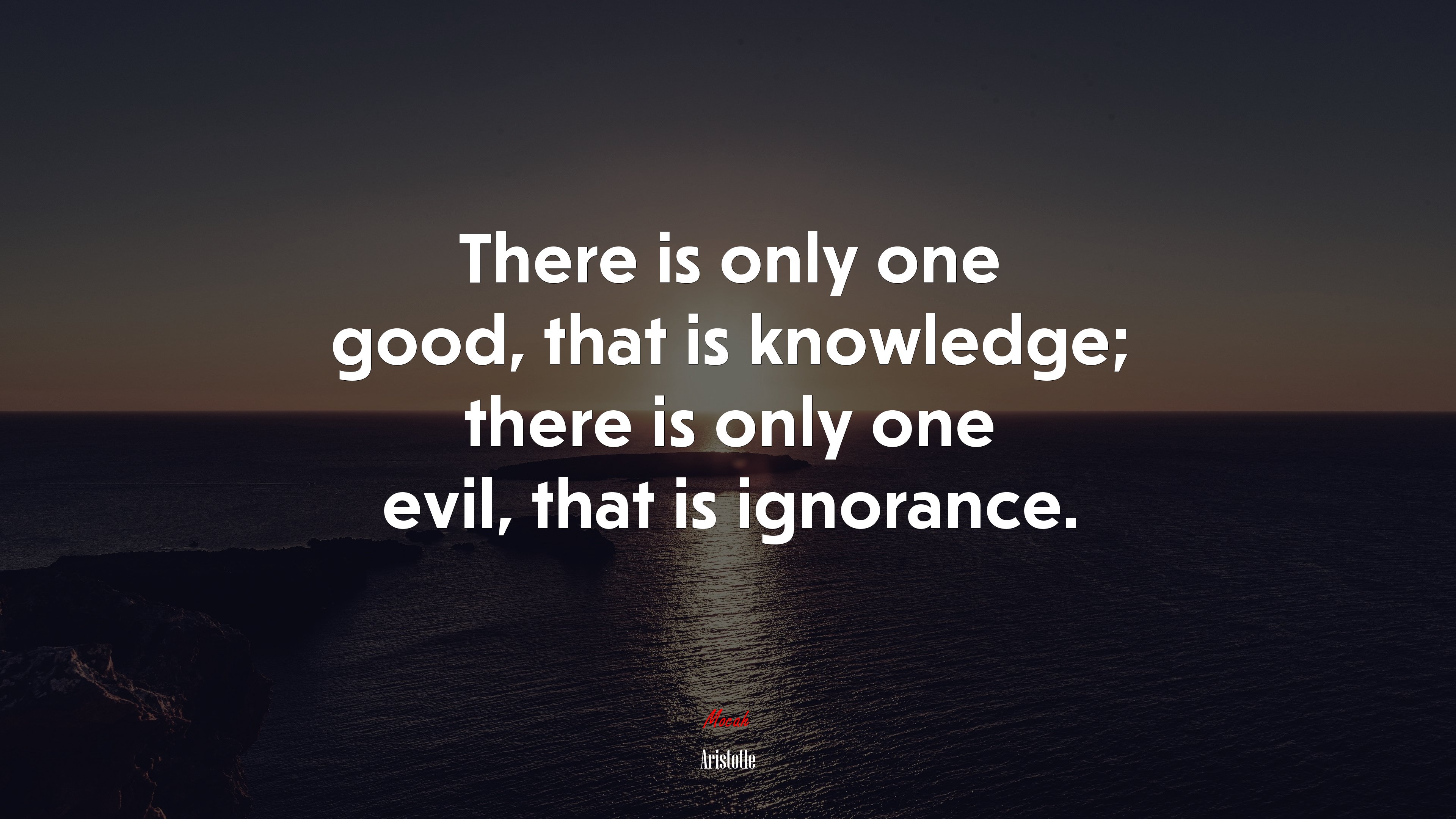 There is only one good, that is knowledge; there is only one evil, that is ignorance. | Aristotle quote HD Wallpaper