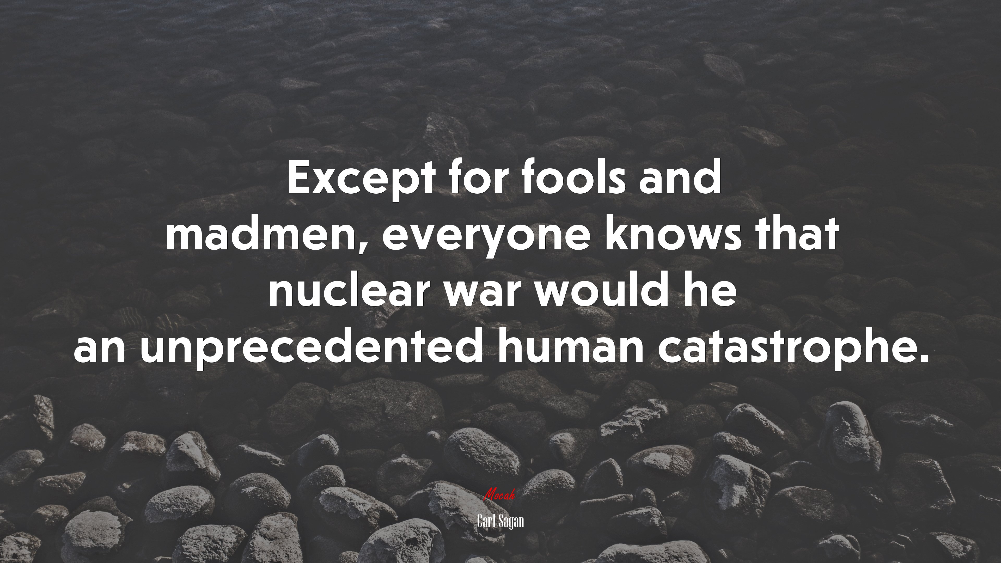 Except for fools and madmen, everyone knows that nuclear war would he an unprecedented human catastrophe. | Carl Sagan quote HD Wallpaper