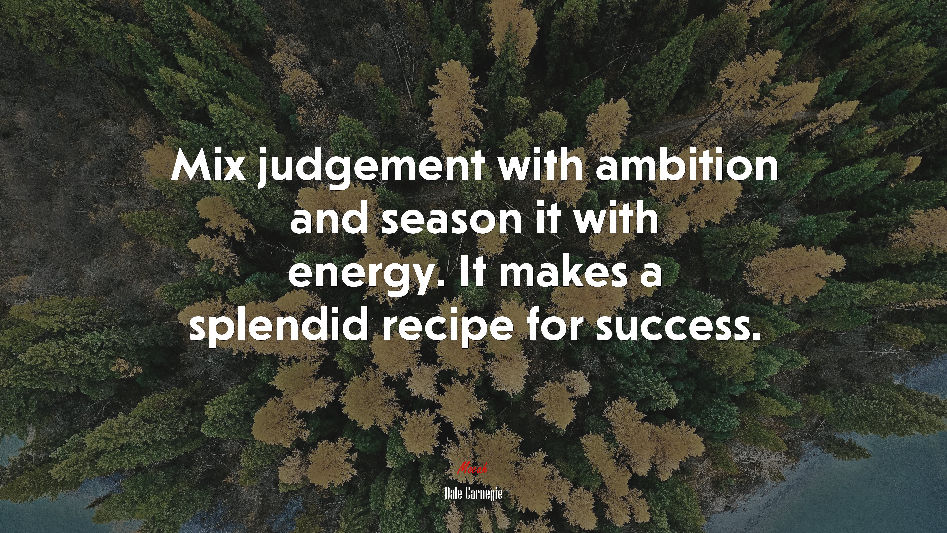 Mix judgement with ambition and season it with energy. It makes a splendid recipe for success. | Dale Carnegie quote HD Wallpaper