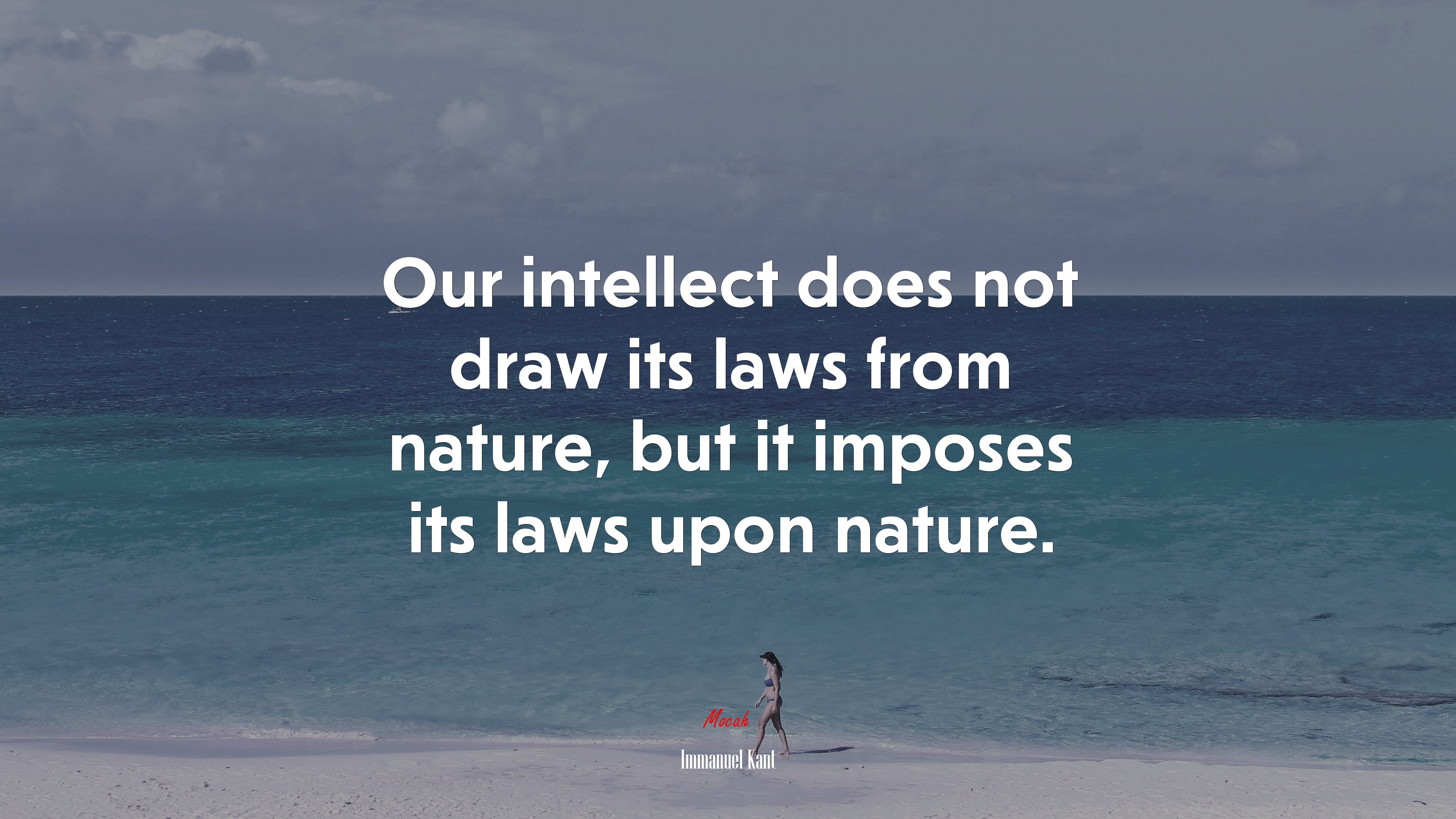 Our intellect does not draw its laws from nature, but it imposes its laws upon nature. | Immanuel Kant quote HD Wallpaper