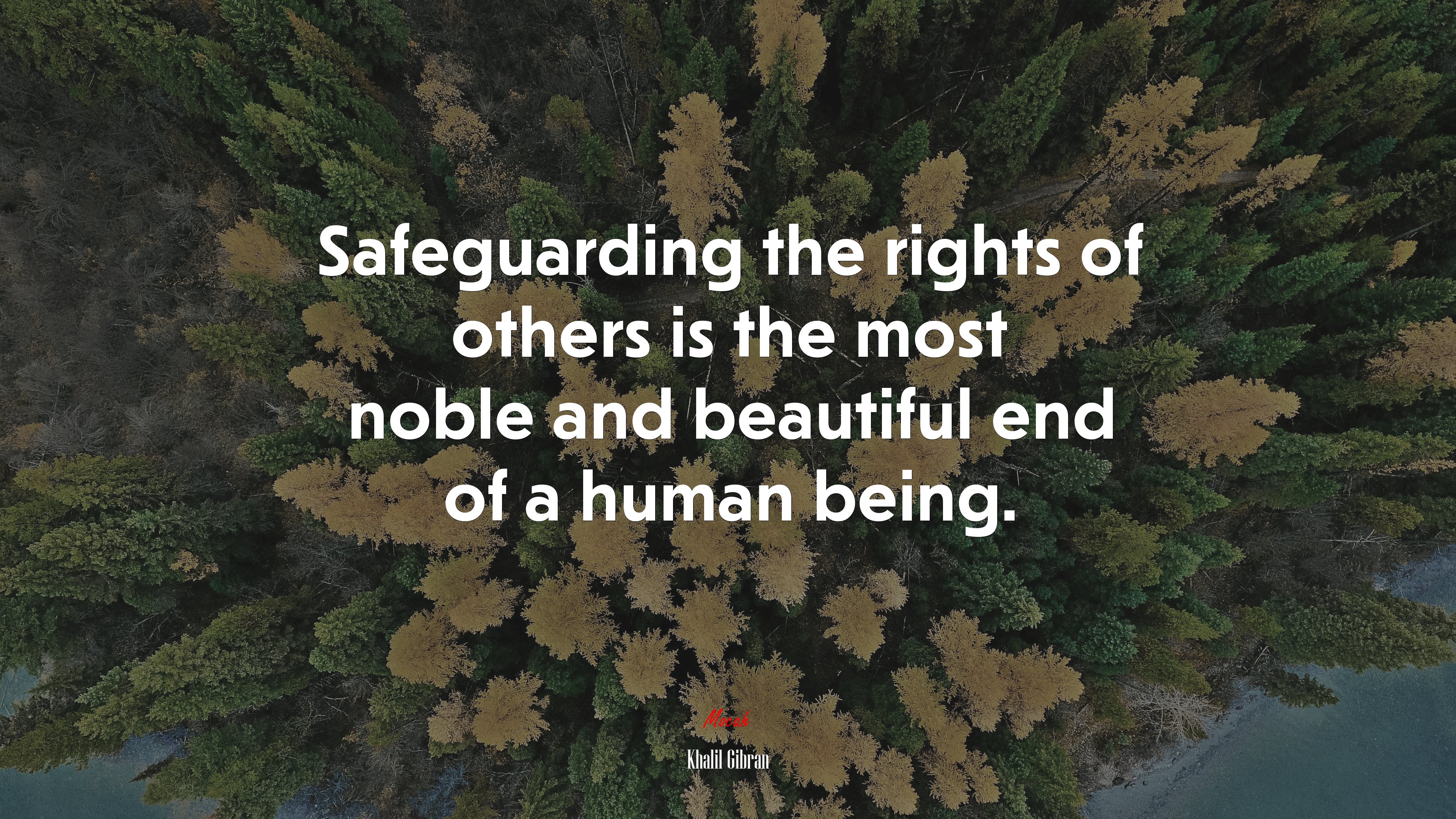 Safeguarding the rights of others is the most noble and beautiful end of a human being. | Khalil Gibran quote HD Wallpaper