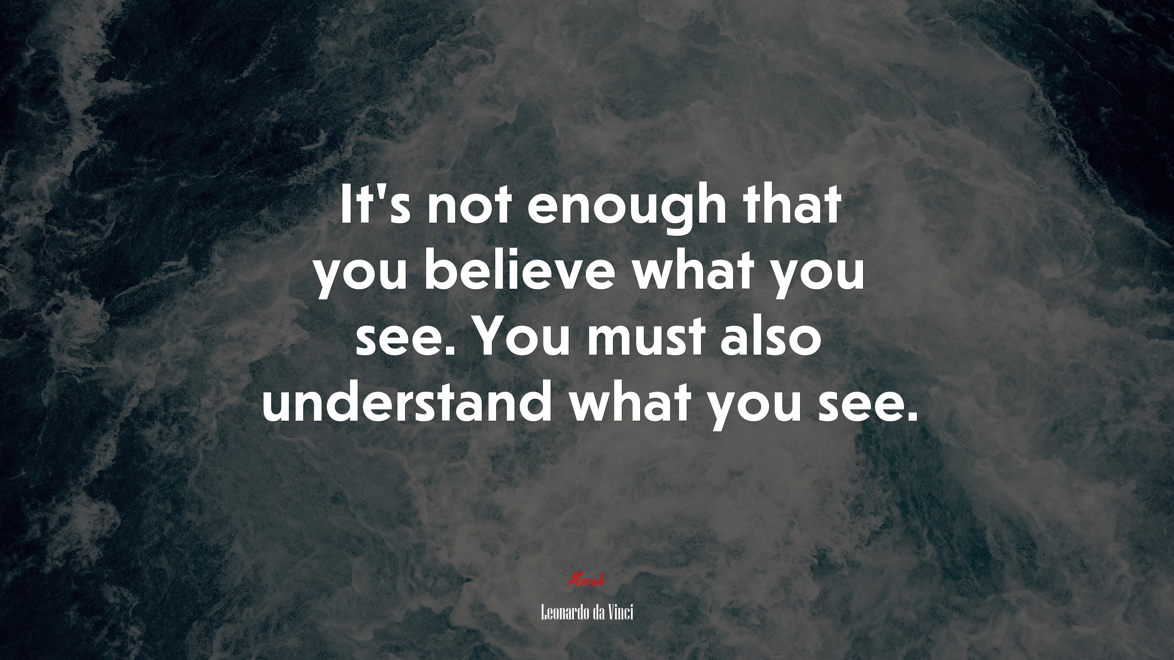 It’s not enough that you believe what you see. You must also understand what you see. | Leonardo da Vinci quote HD Wallpaper