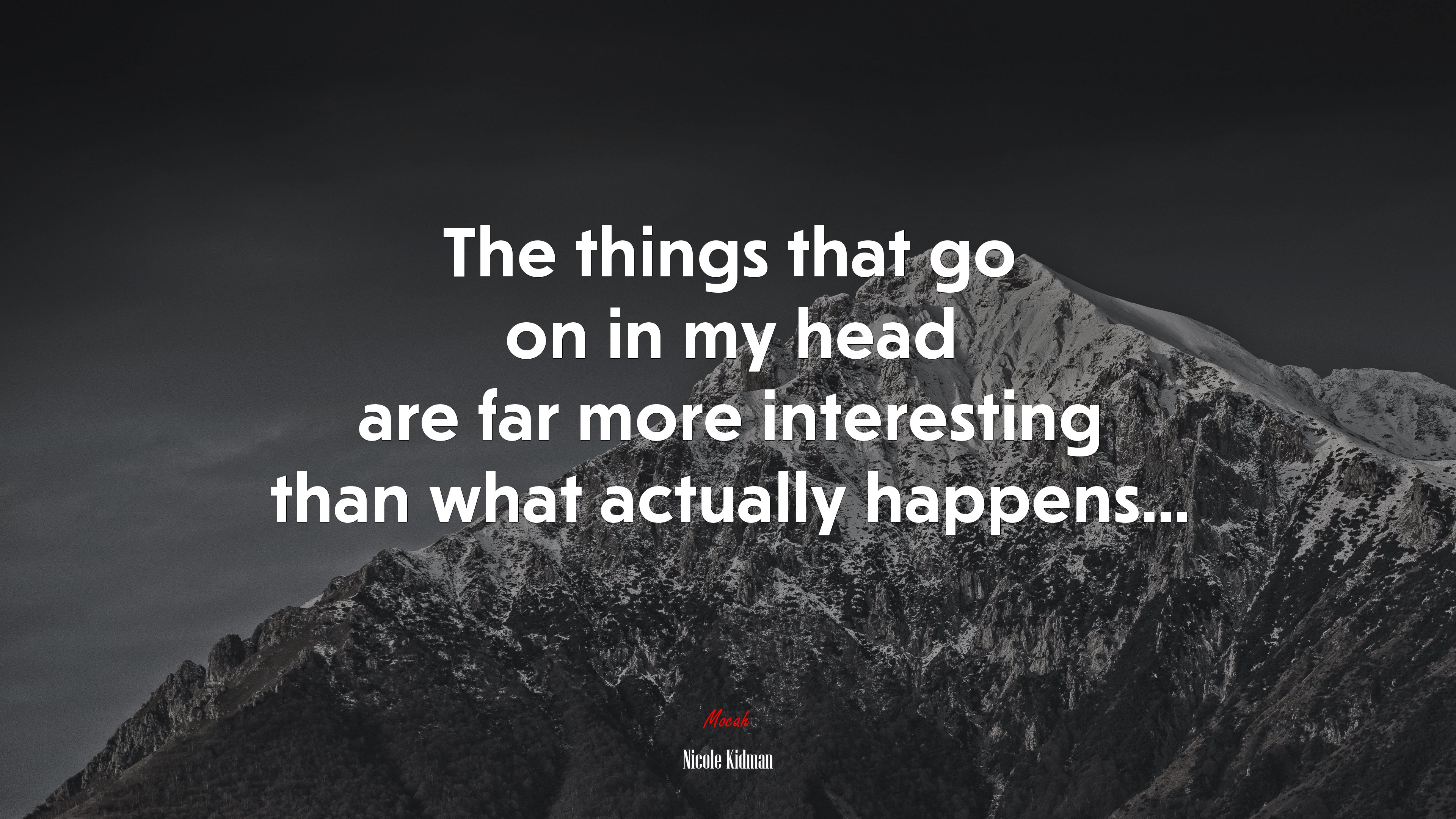 The things that go on in my head are far more interesting than what actually happens... | Nicole Kidman quote HD Wallpaper