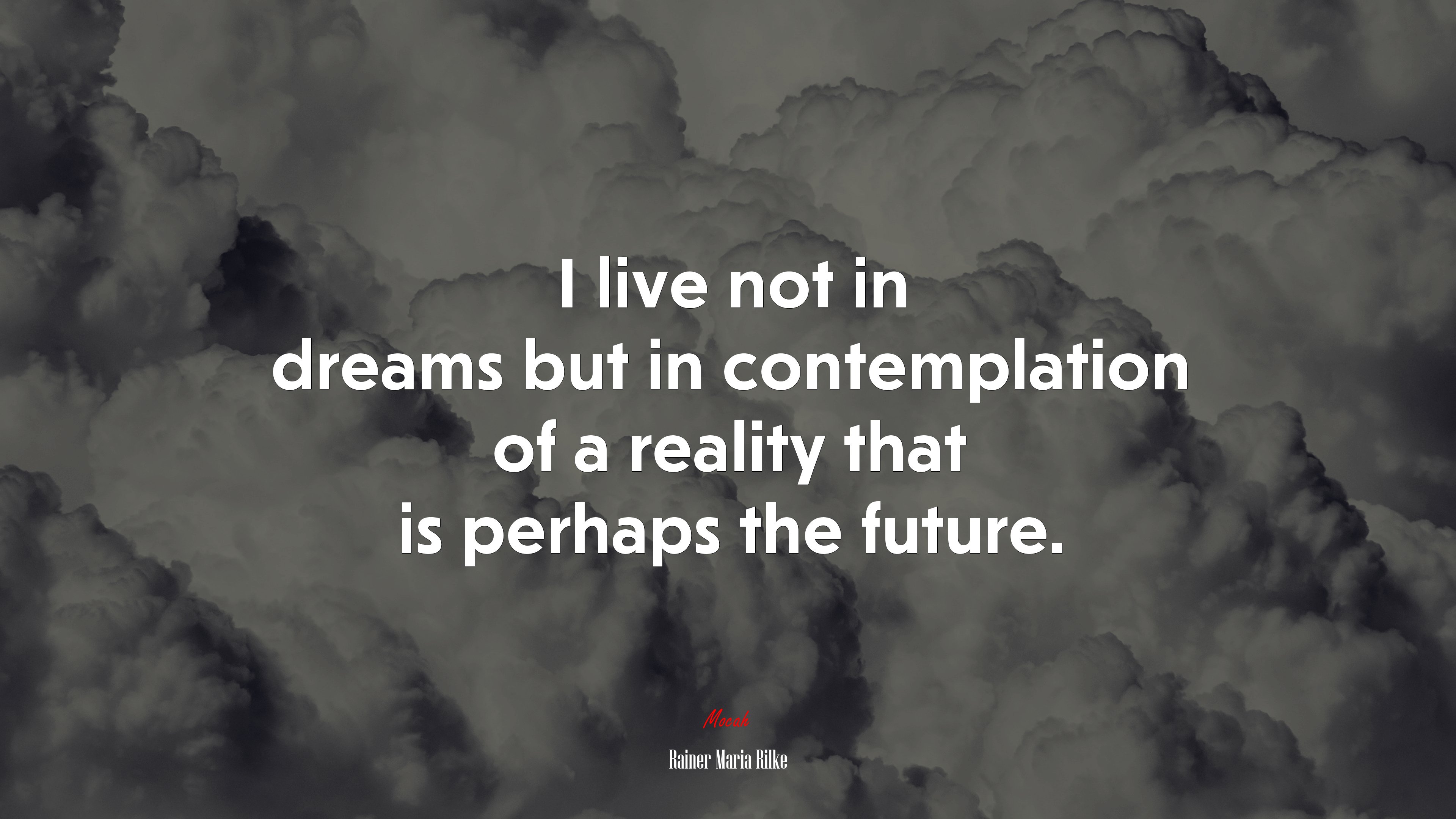 I live not in dreams but in contemplation of a reality that is perhaps the future. | Rainer Maria Rilke quote HD Wallpaper