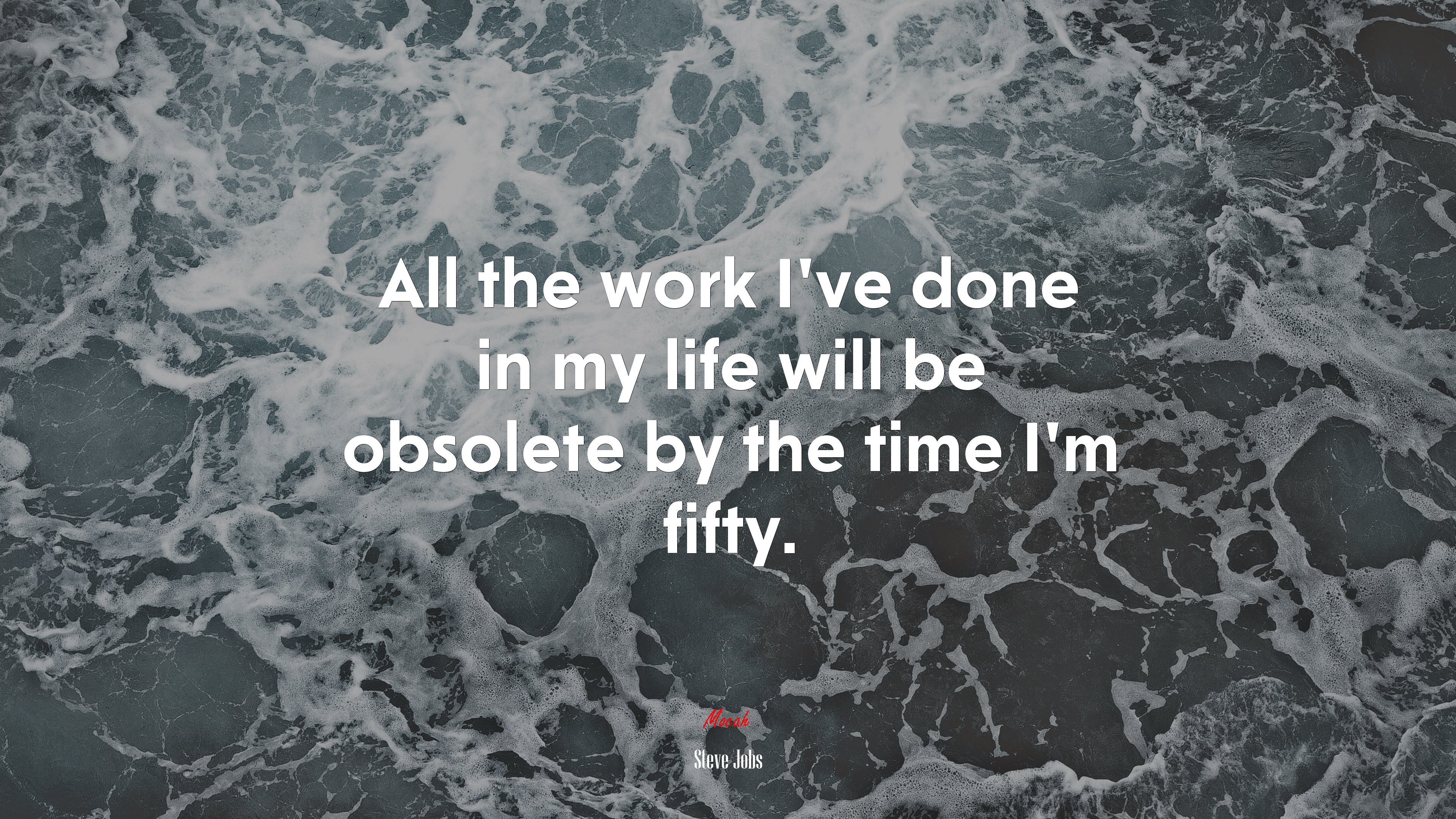 All the work I’ve done in my life will be obsolete by the time I’m fifty. | Steve Jobs quote HD Wallpaper