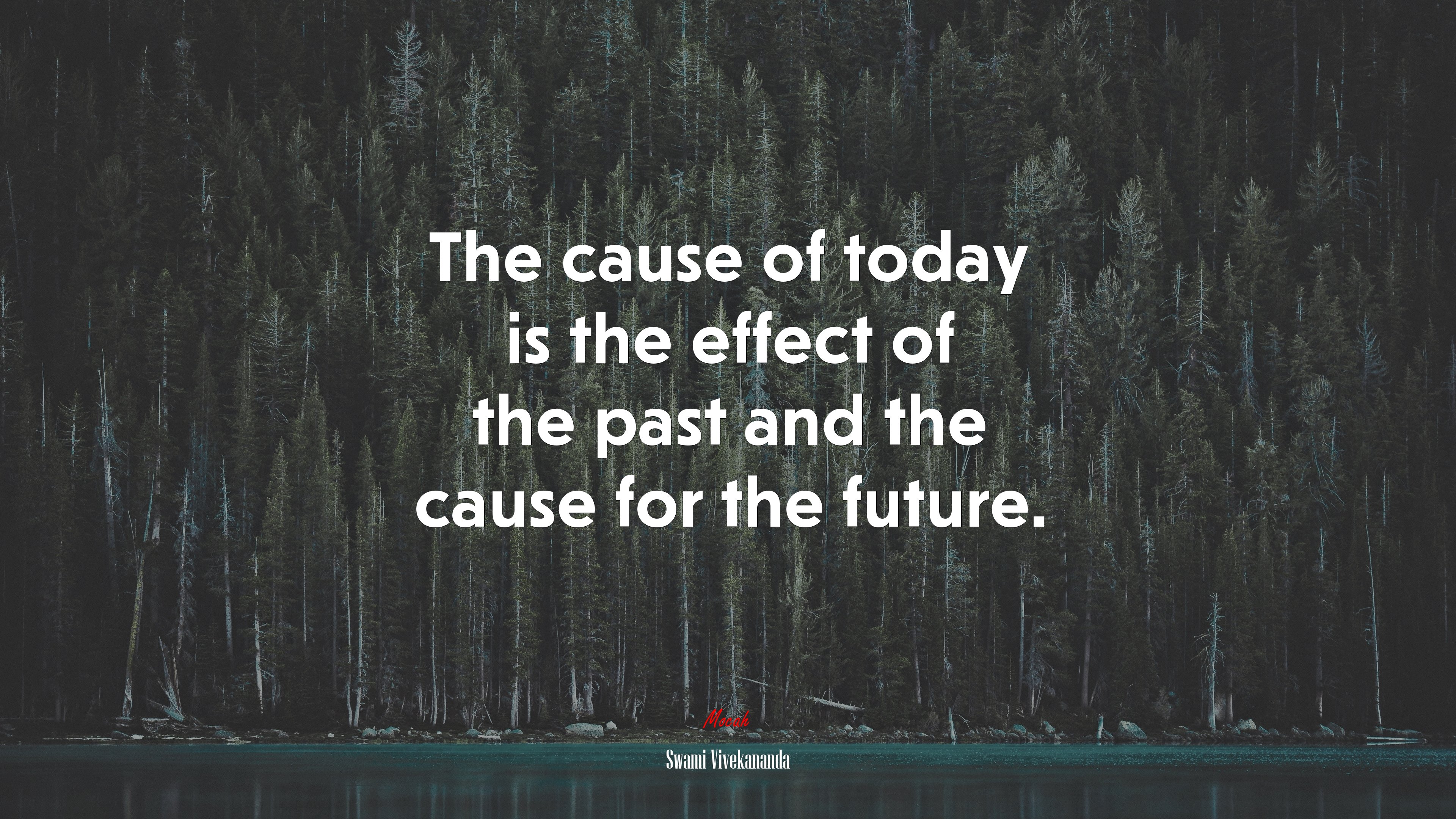 The cause of today is the effect of the past and the cause for the future. | Swami Vivekananda quote HD Wallpaper