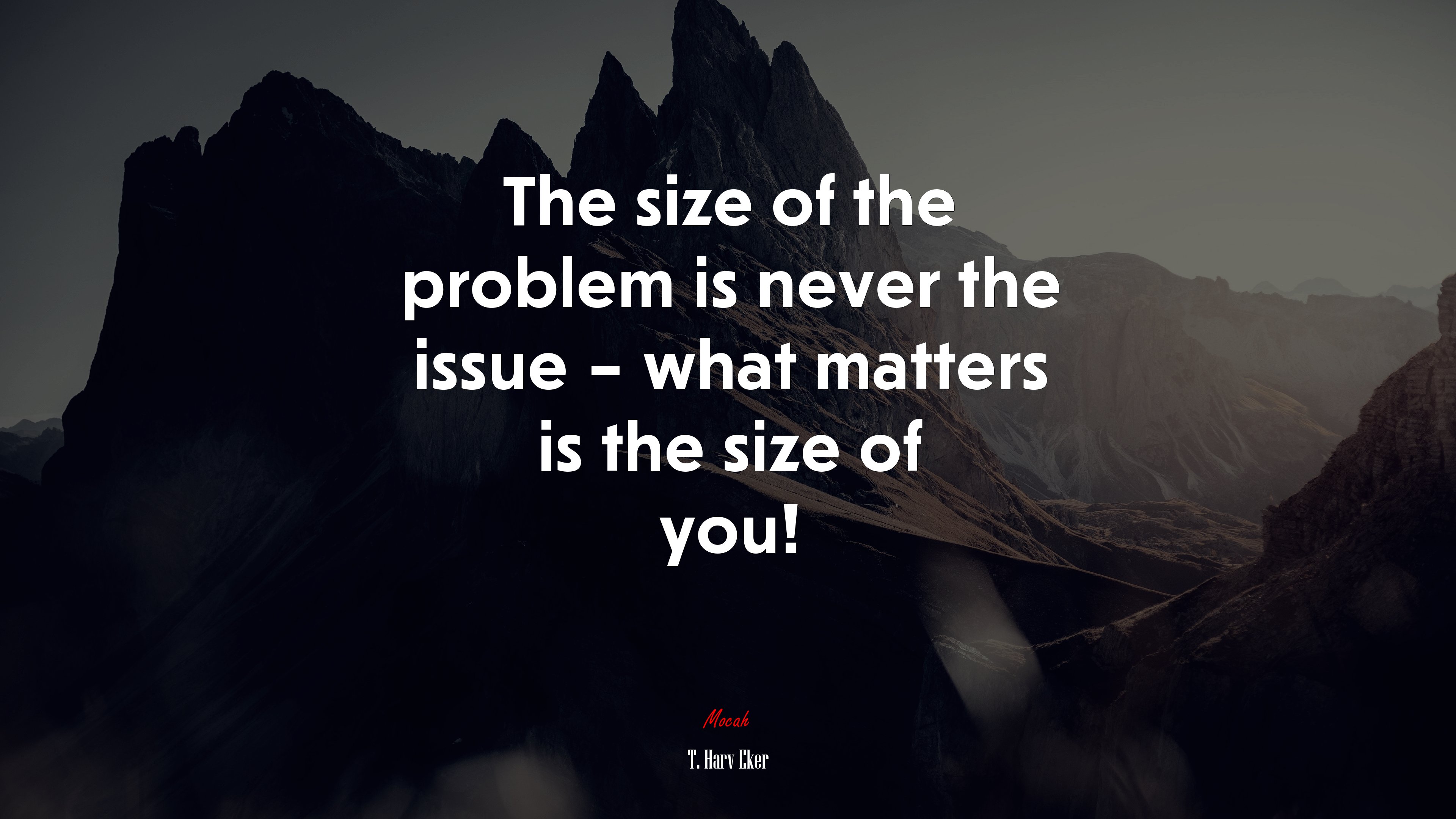 The size of the problem is never the issue – what matters is the size of you! | T. Harv Eker quote HD Wallpaper