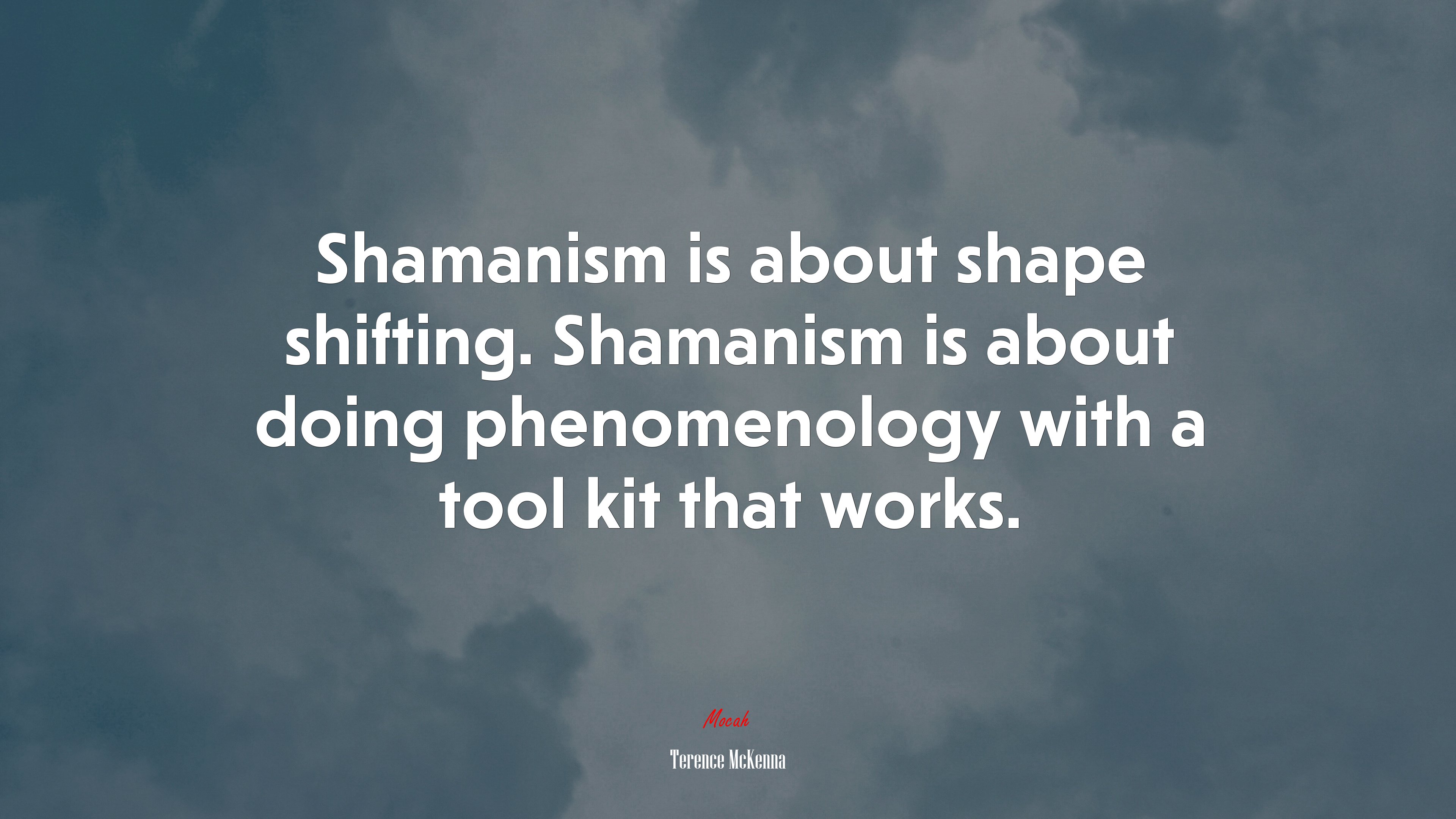 Shamanism is about shape shifting. Shamanism is about doing phenomenology with a tool kit that works. | Terence McKenna quote HD Wallpaper