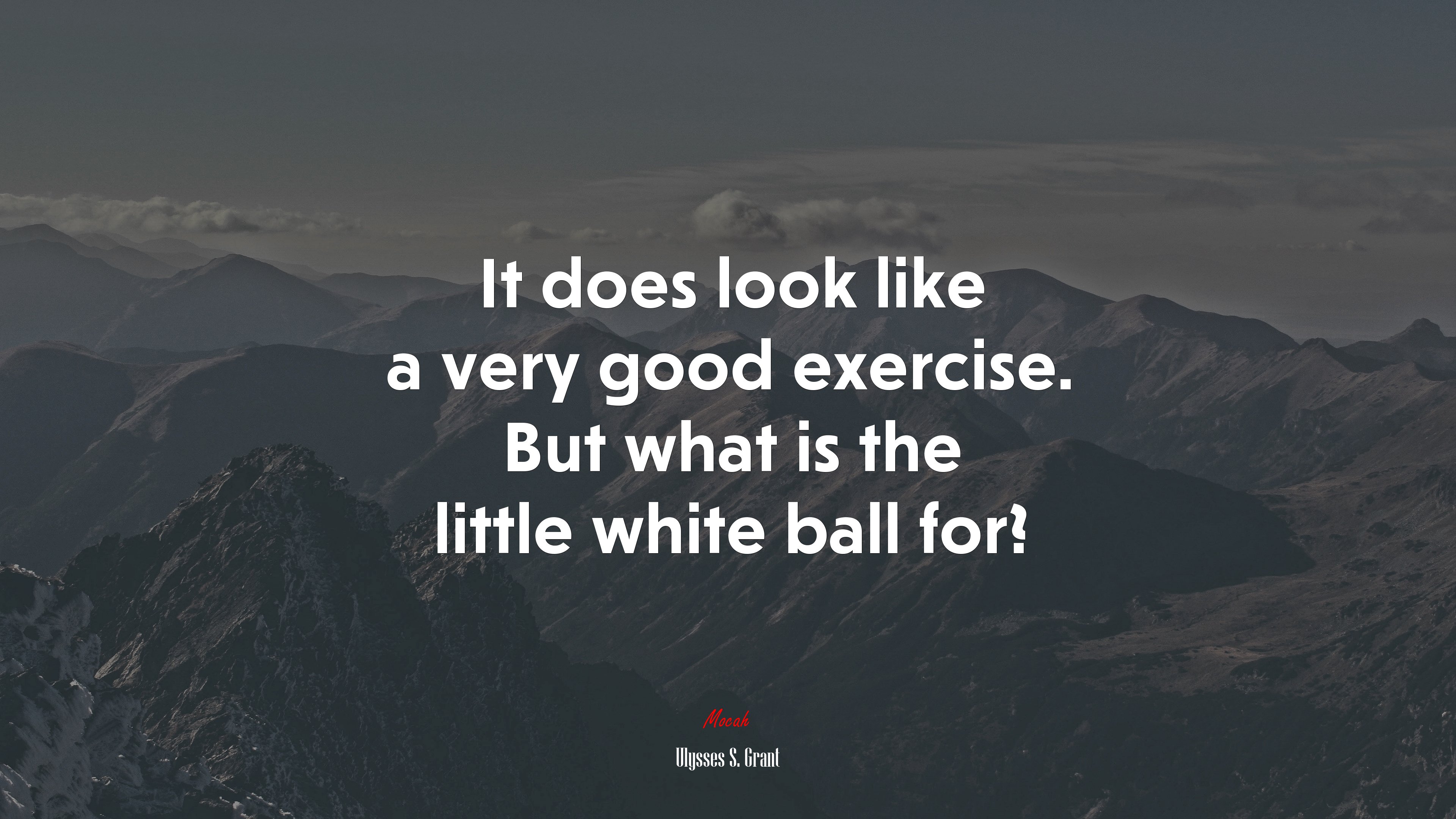It does look like a very good exercise. But what is the little white ball for? | Ulysses S. Grant quote HD Wallpaper