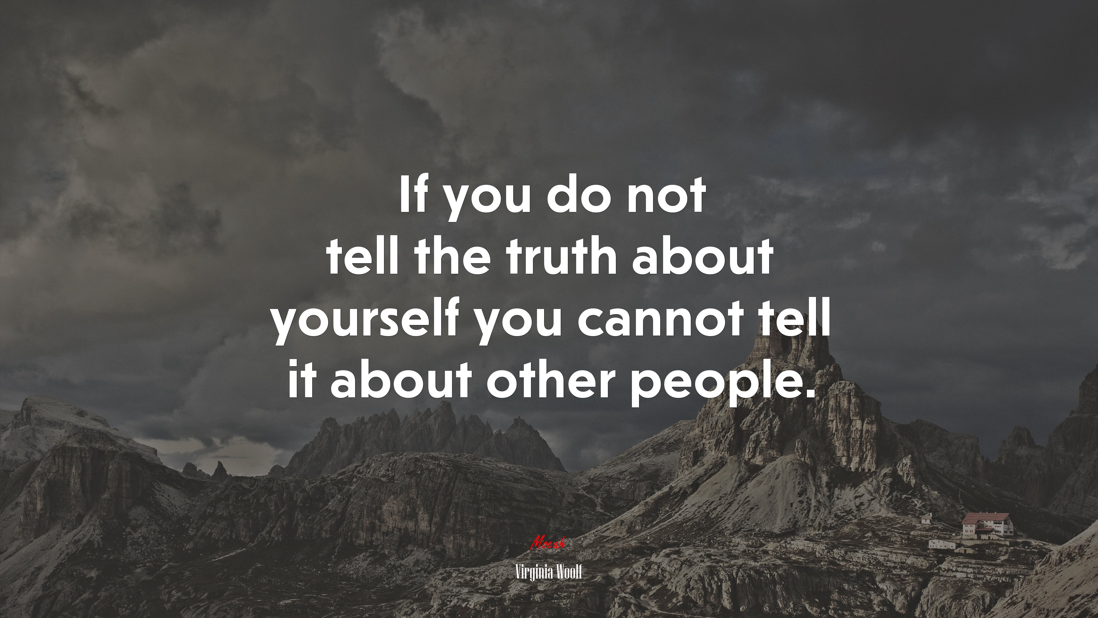 If you do not tell the truth about yourself you cannot tell it about other people. | Virginia Woolf quote HD Wallpaper