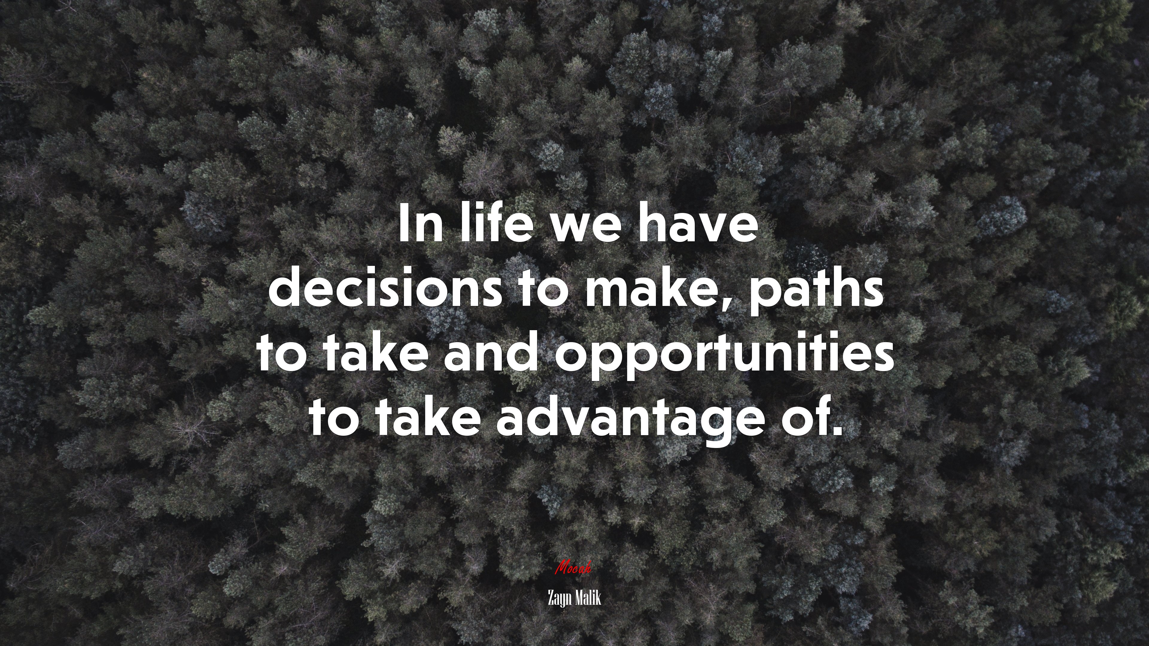 In life we have decisions to make, paths to take and opportunities to take advantage of. | Zayn Malik quote HD Wallpaper