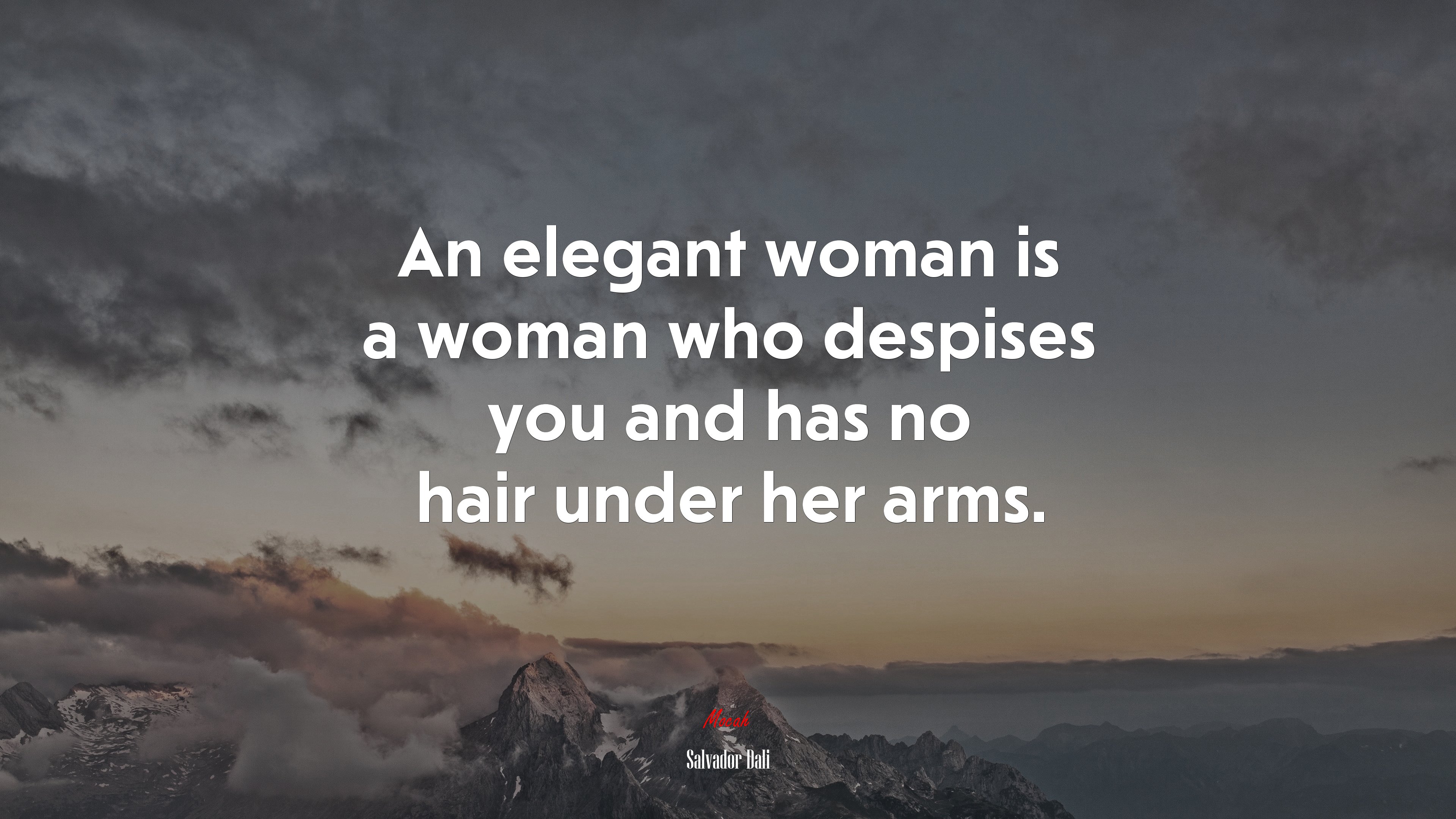 An elegant woman is a woman who despises you and has no hair under her arms. | Salvador Dalí quote HD Wallpaper