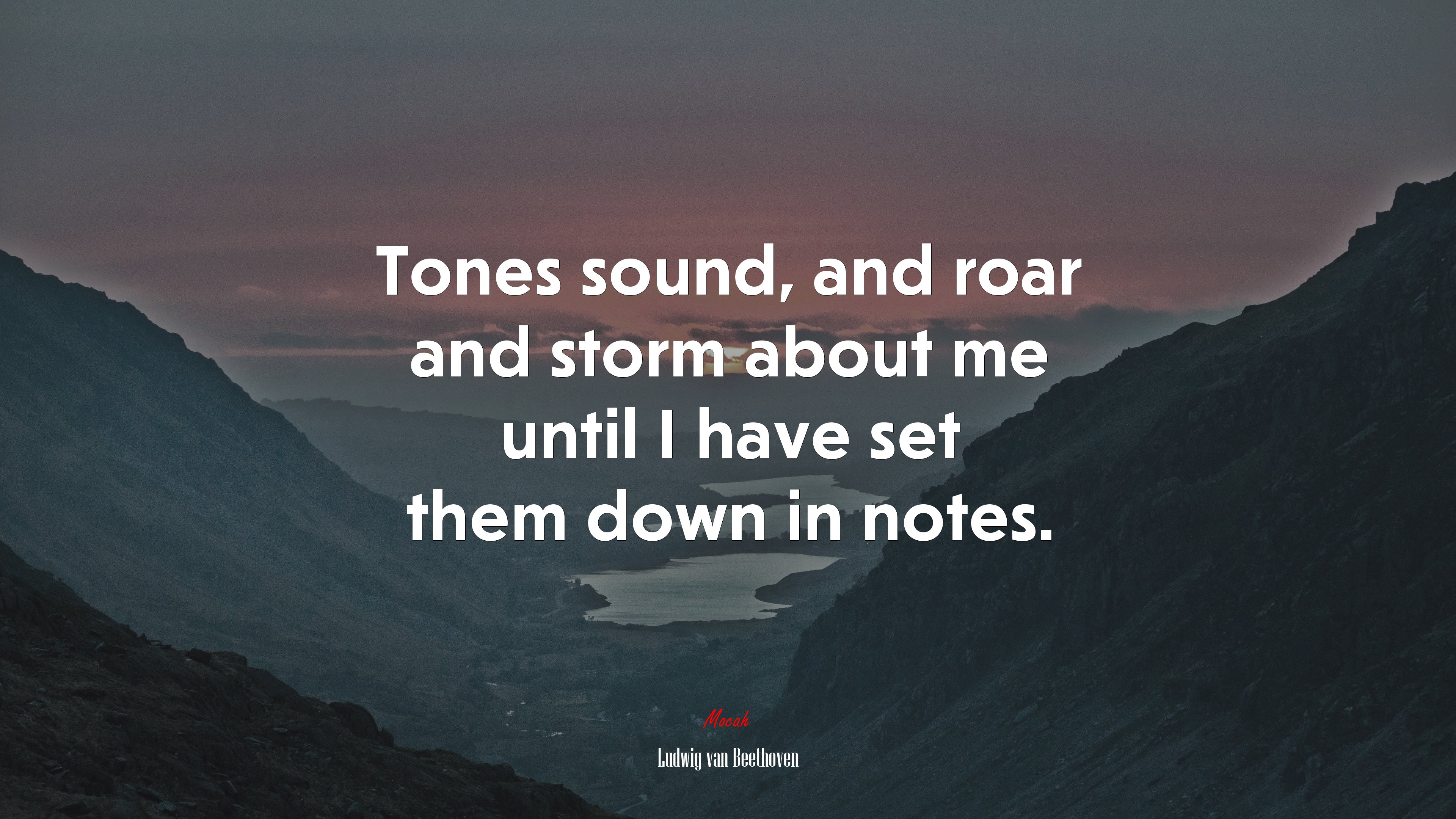 Tones sound, and roar and storm about me until I have set them down in notes. | Ludwig van Beethoven quote HD Wallpaper