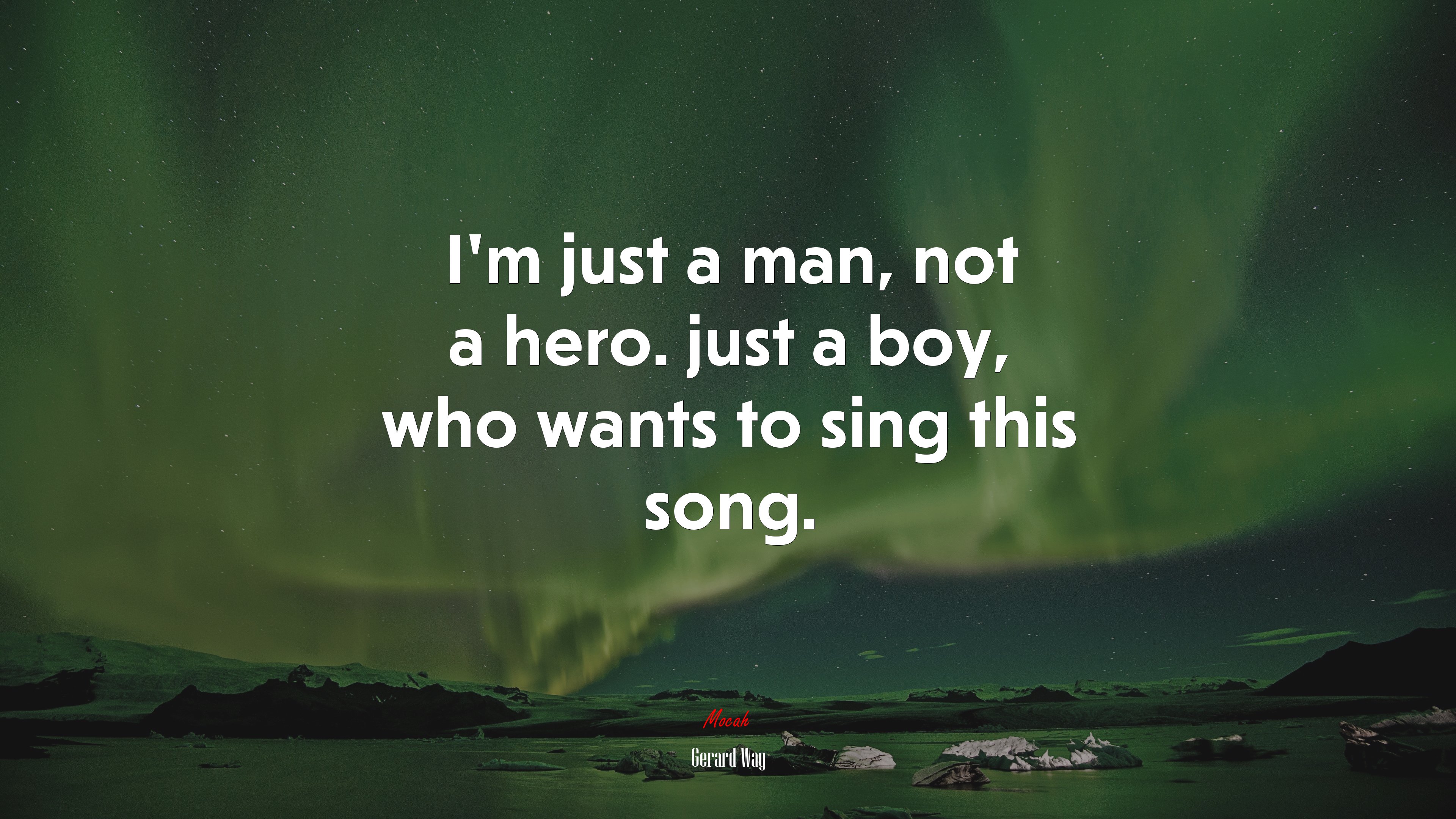 I’m just a man, not a hero. just a boy, who wants to sing this song. | Gerard Way quote HD Wallpaper